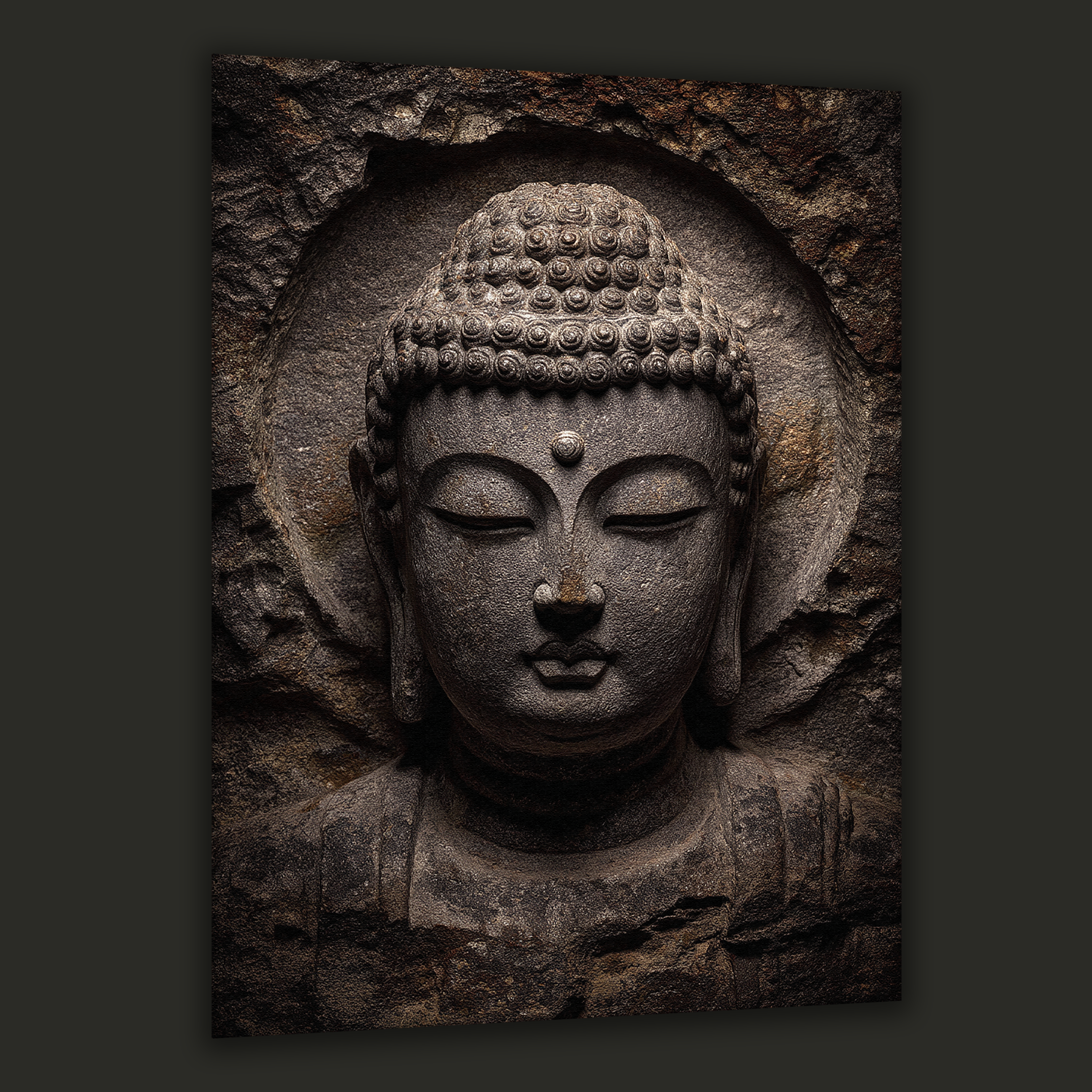 Korean Stone Buddha of Gyeongju Canvas Art