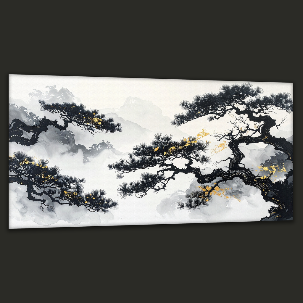 Golden Pines of Tranquility (Landscape Canvas Edition)