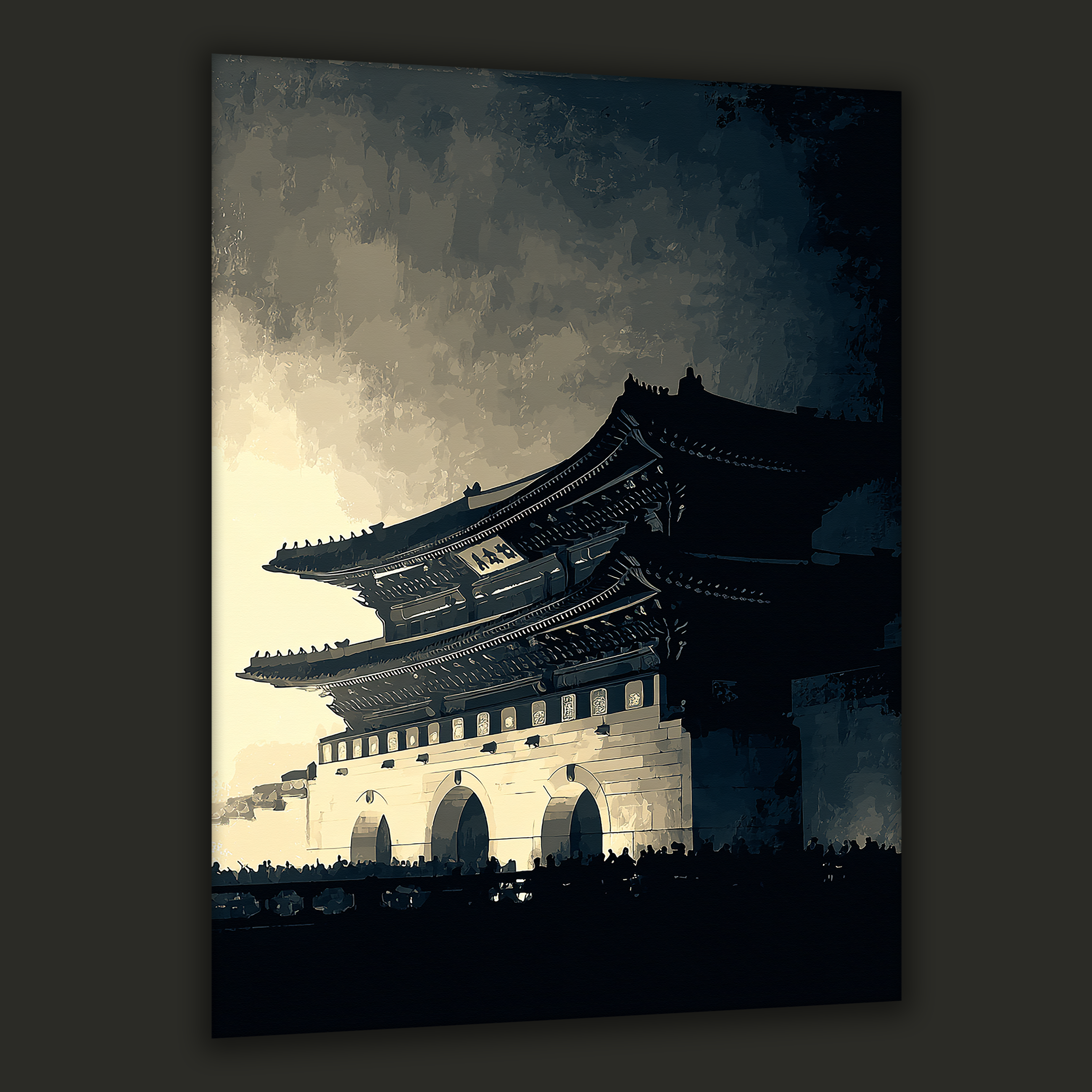 Korean Heritage Gate Canvas Art | Night Shadow Portrait