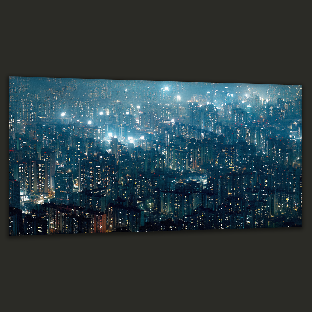 Seoul Lights in the Mist (Landscape Canvas Edition)