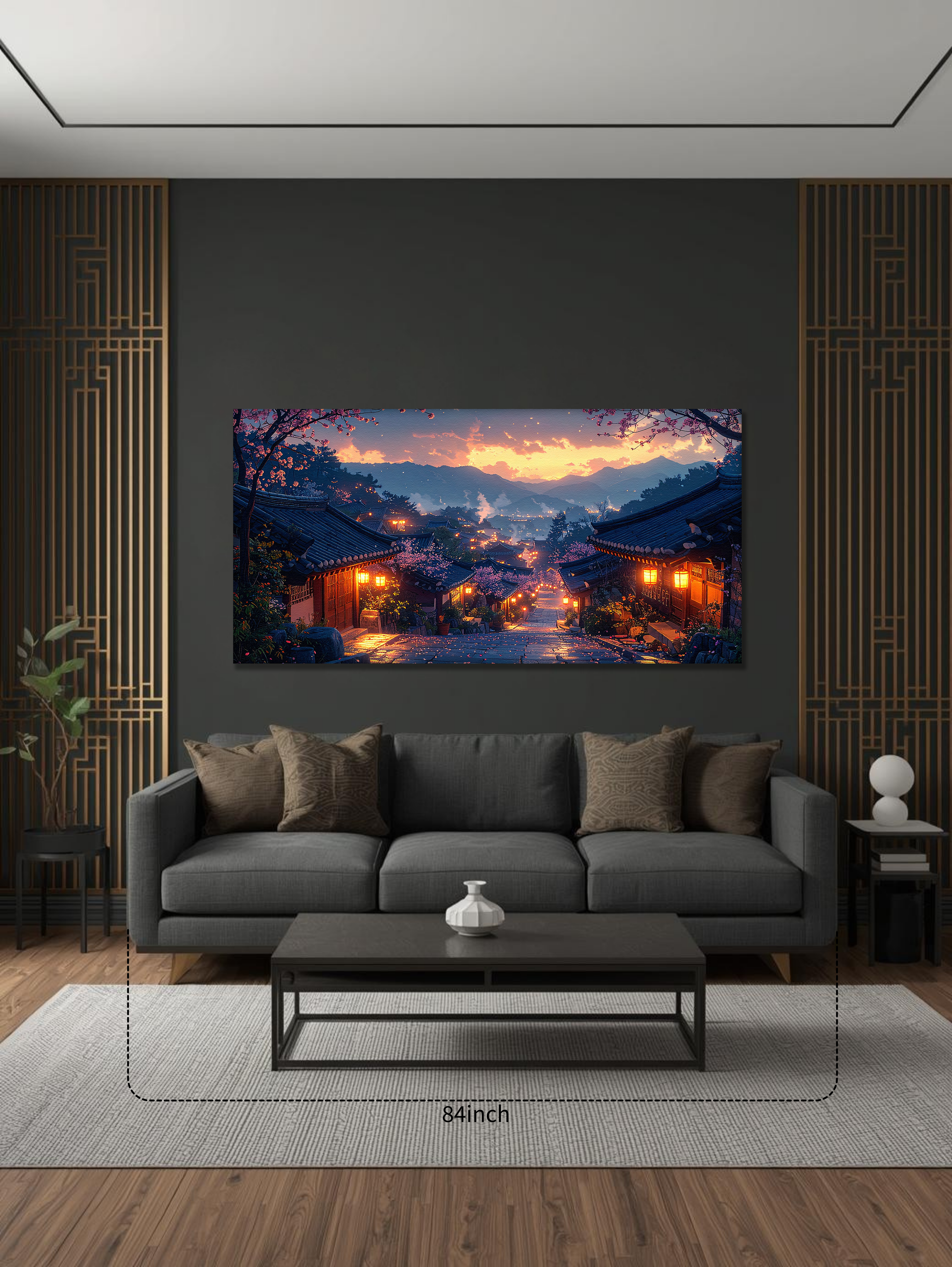 Twilight over Hanok Village (Landscape Canvas Edition)