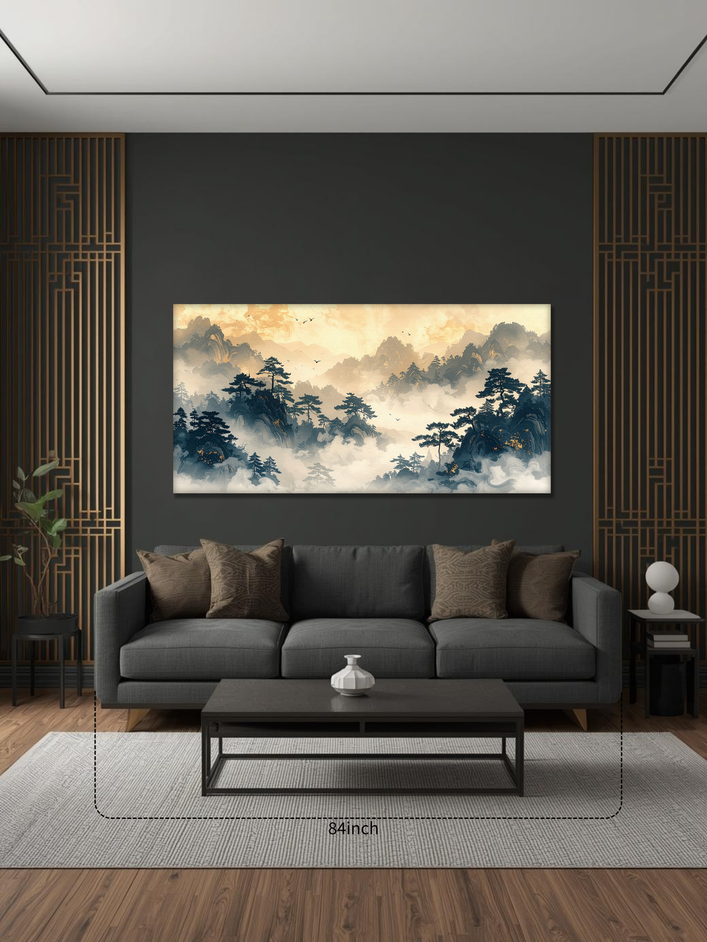 Golden Dawn over Misty Peaks (Landscape Canvas Edition)