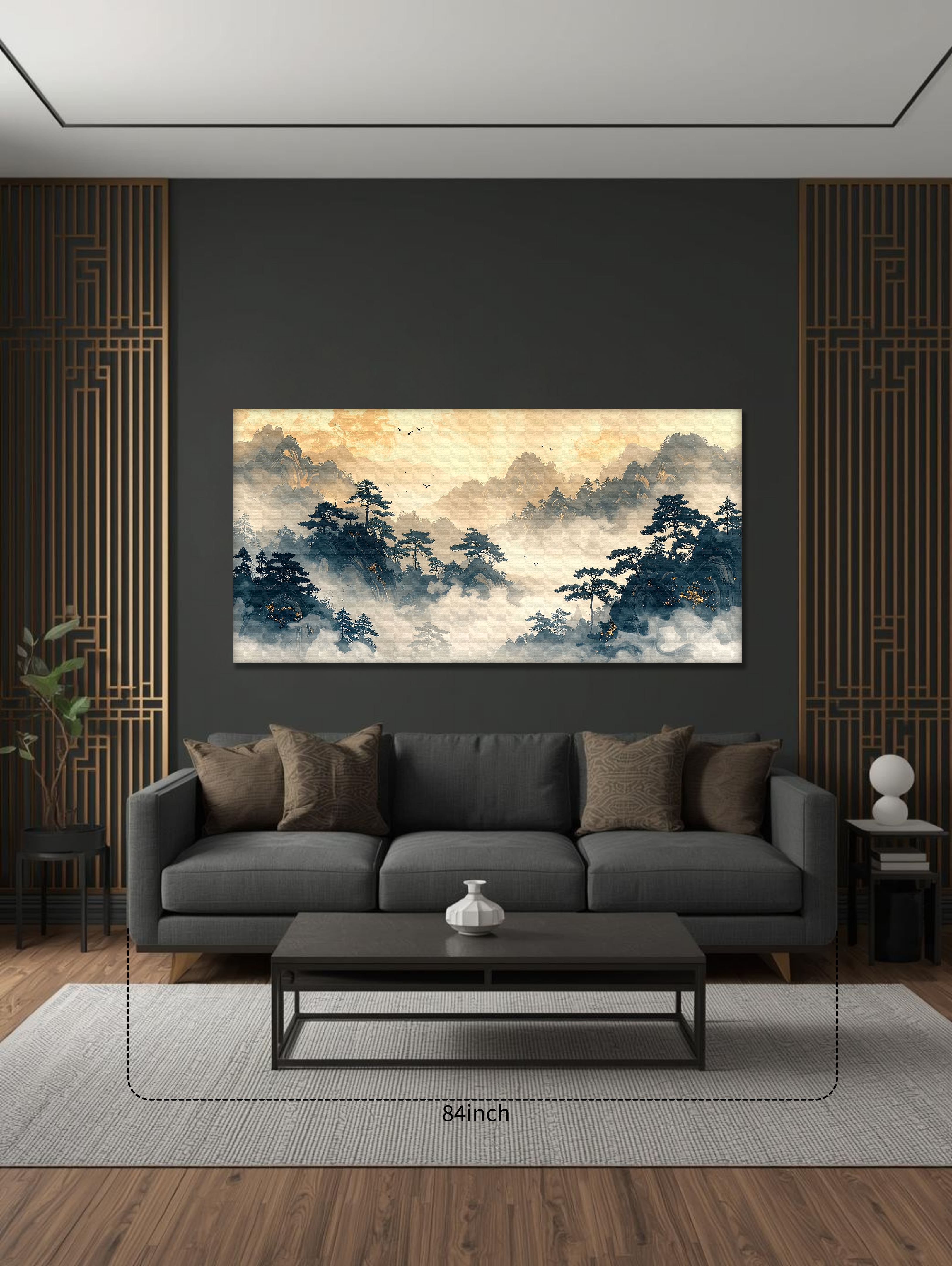 Golden Dawn over Misty Peaks (Landscape Canvas Edition)