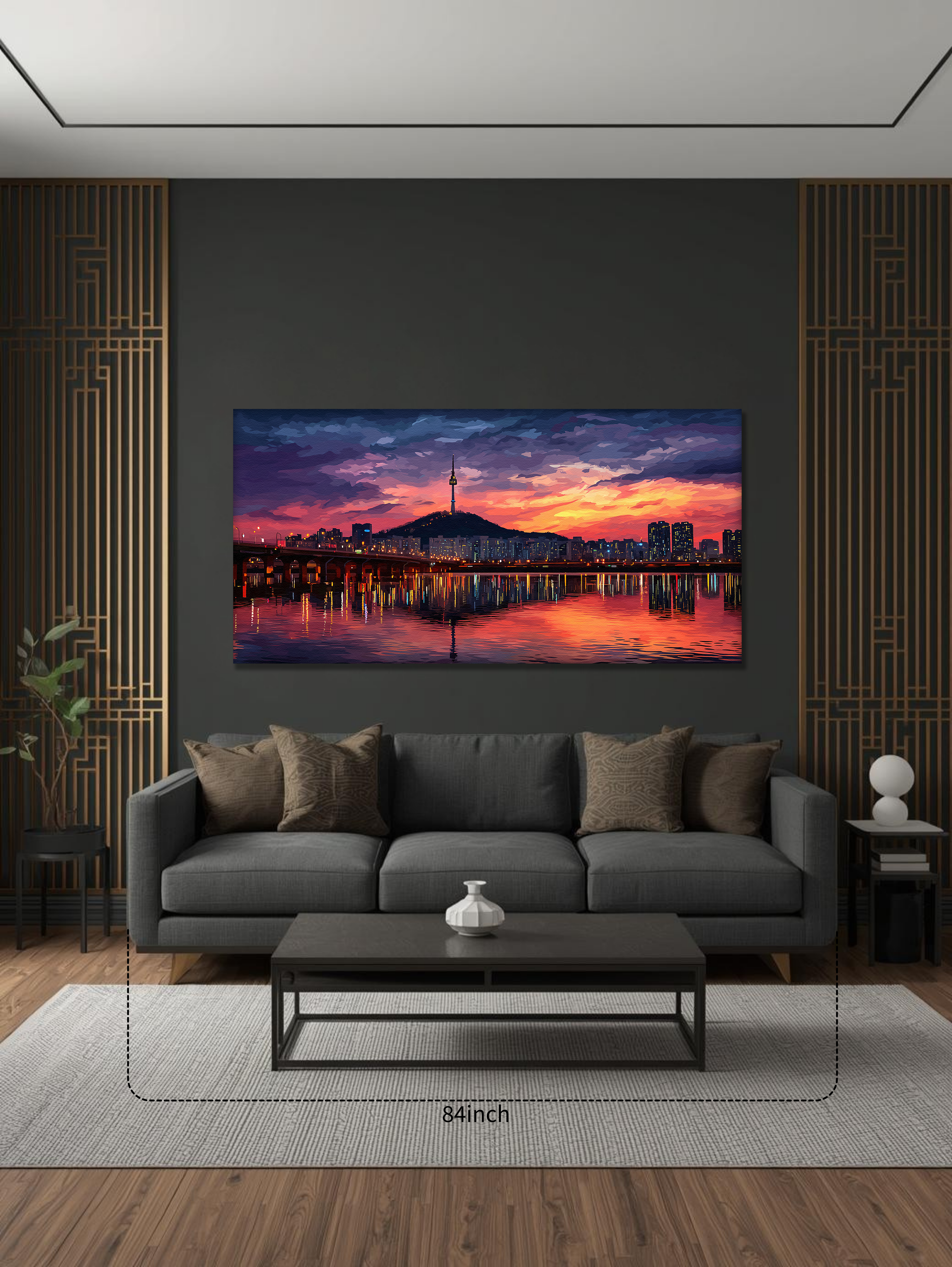 Seoul Sunset Over Han River (Landscape Canvas Edition)