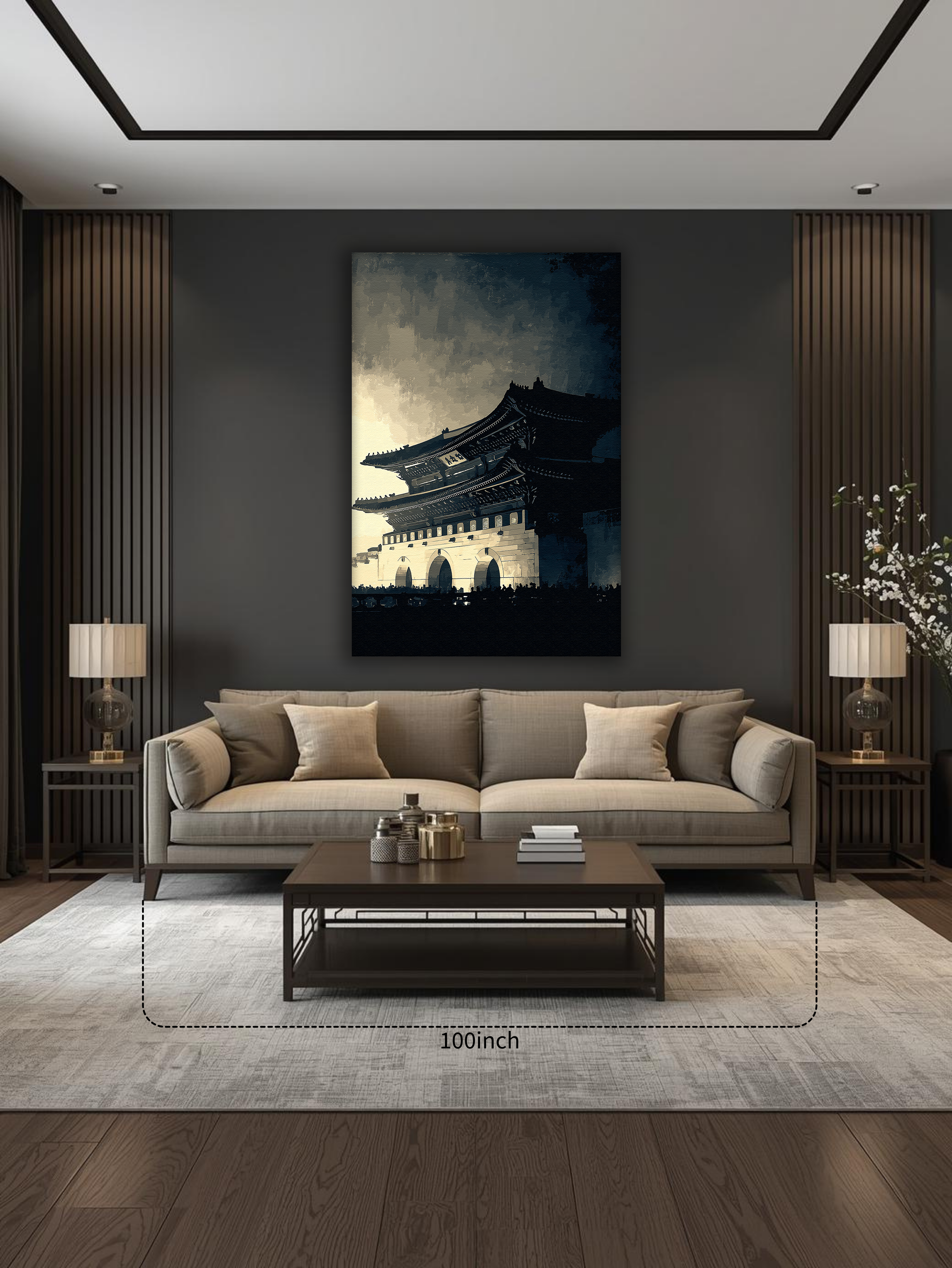 Korean Heritage Gate Canvas Art | Night Shadow Portrait
