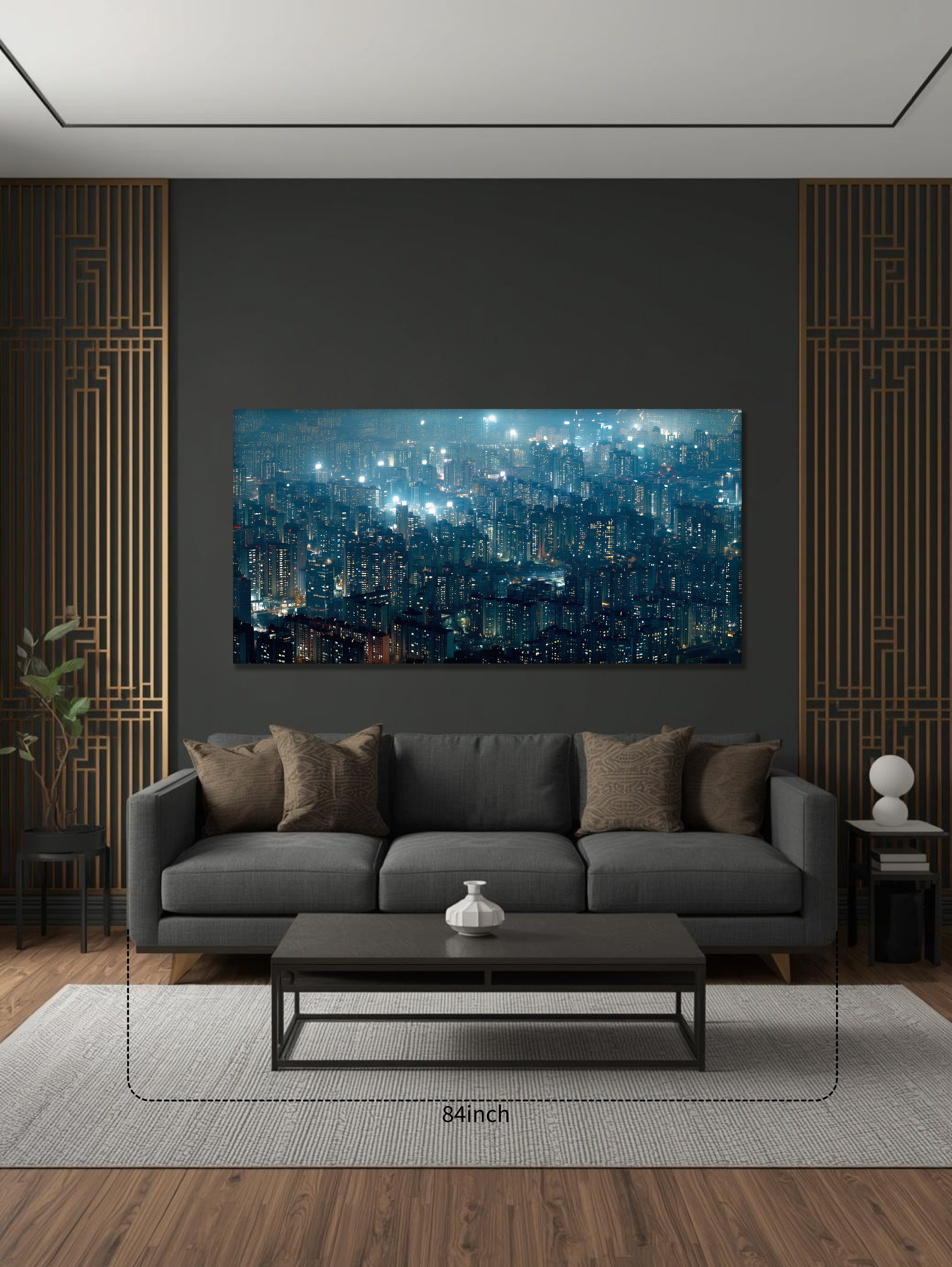 Seoul Lights in the Mist (Landscape Canvas Edition)