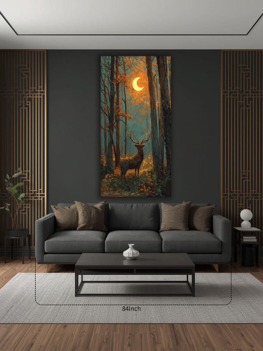 Forest Guardian under Crescent Light (Portrait Canvas Edition)