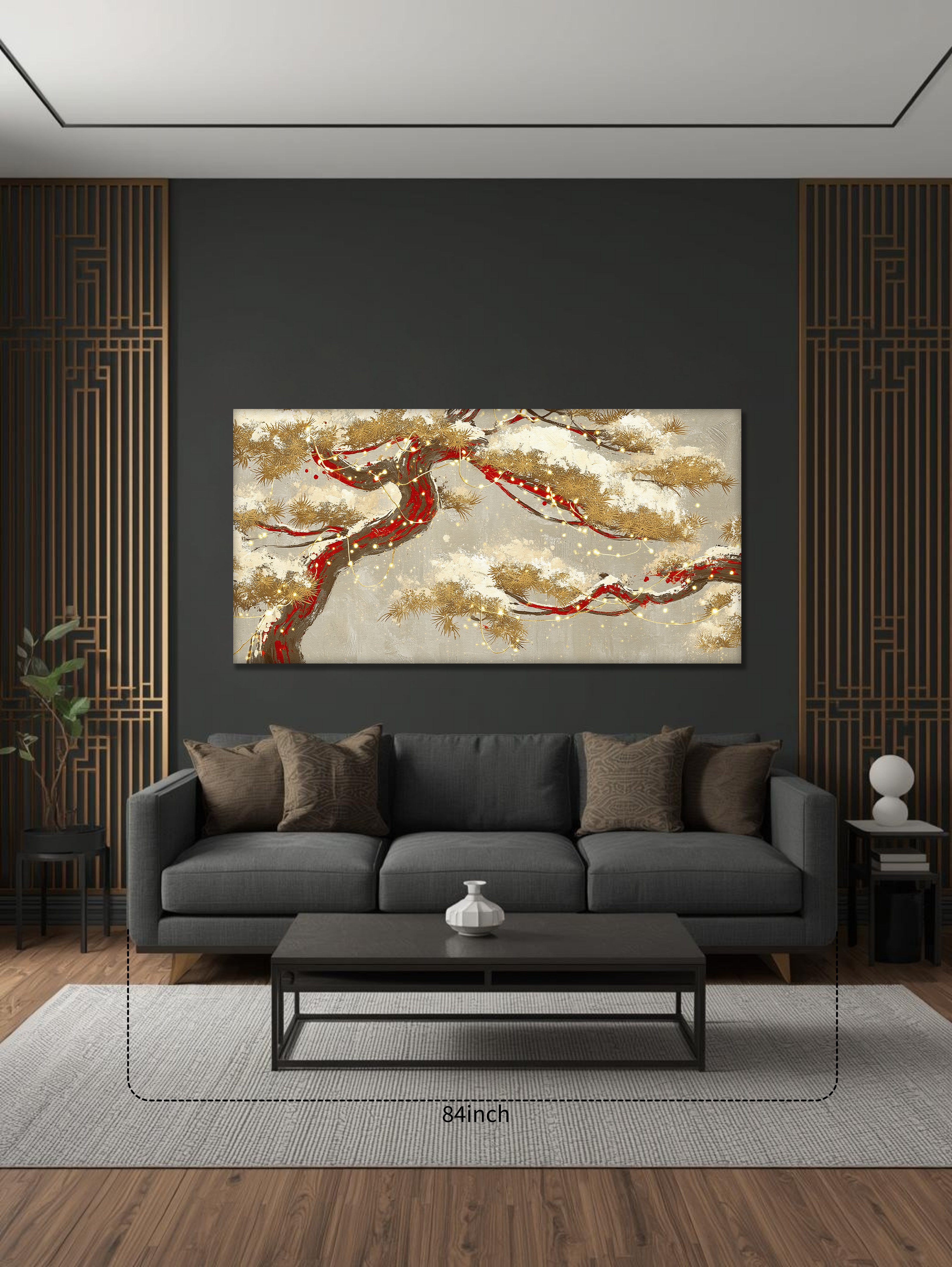 Korean Golden Pine Winter Canvas Art (Landscape Canvas Edition)