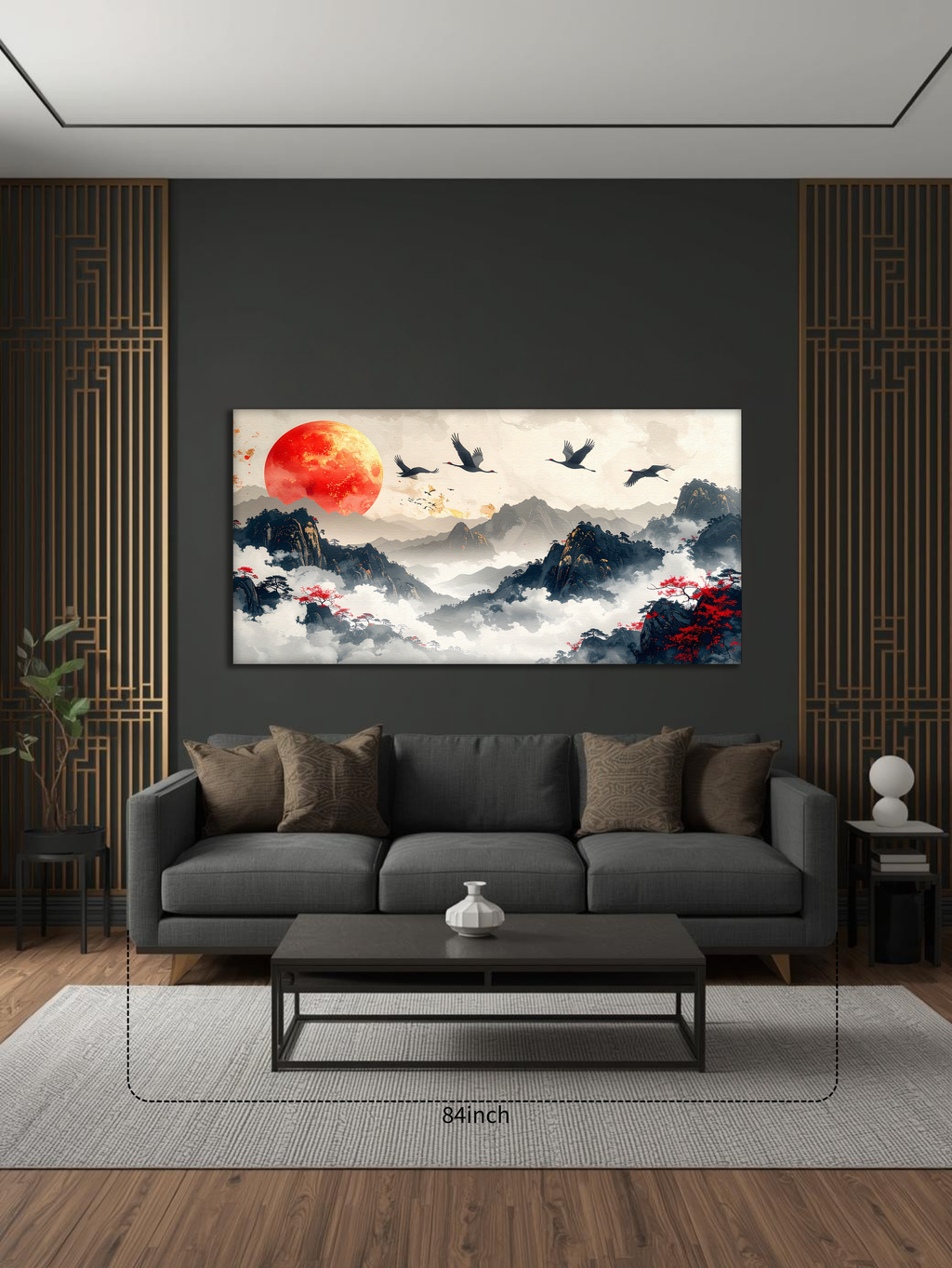 Flight under the Crimson Sun (Landscape Canvas Edition)