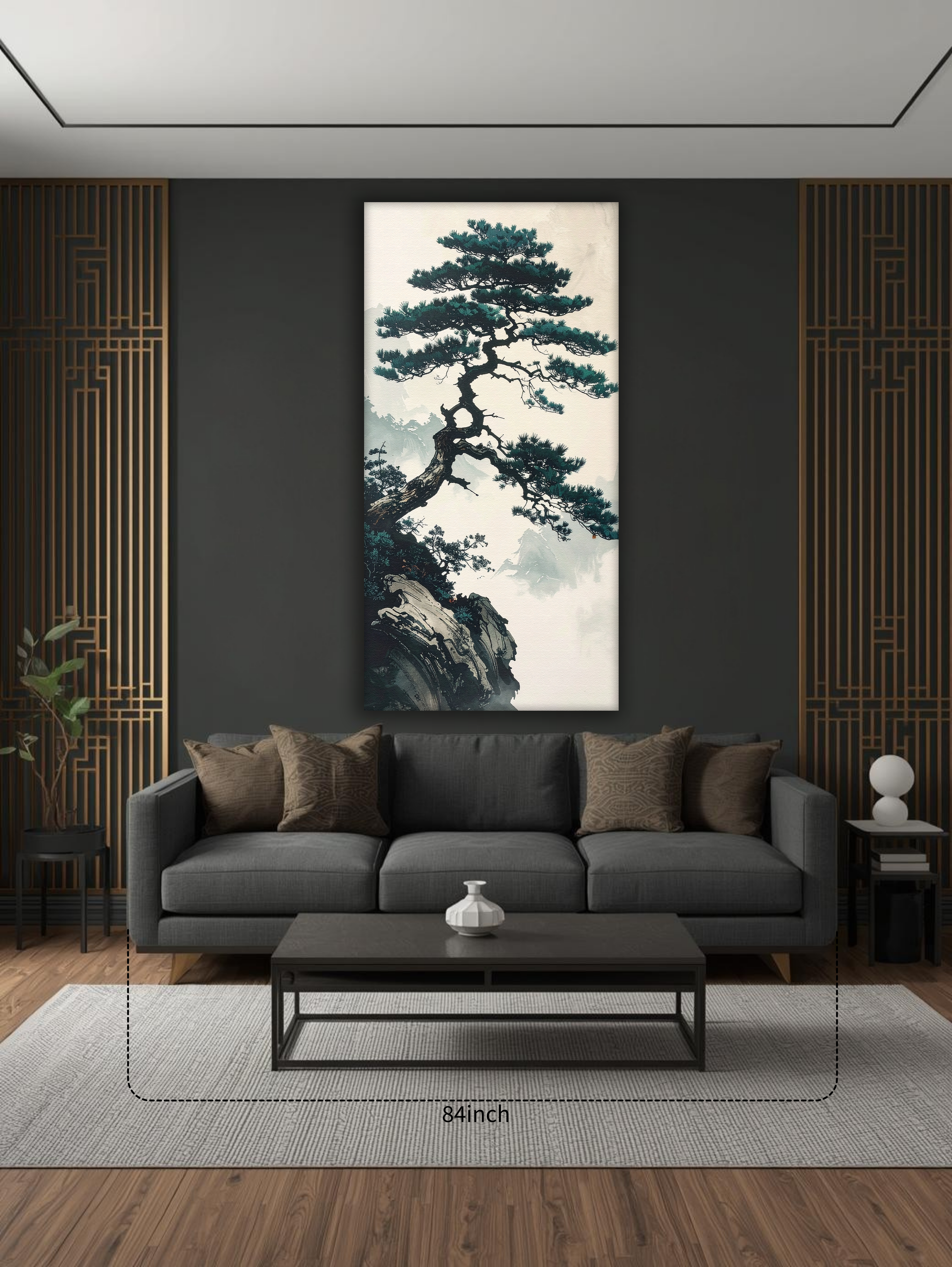The Lone Pine of Tranquil Peaks (Portrait Canvas Edition)