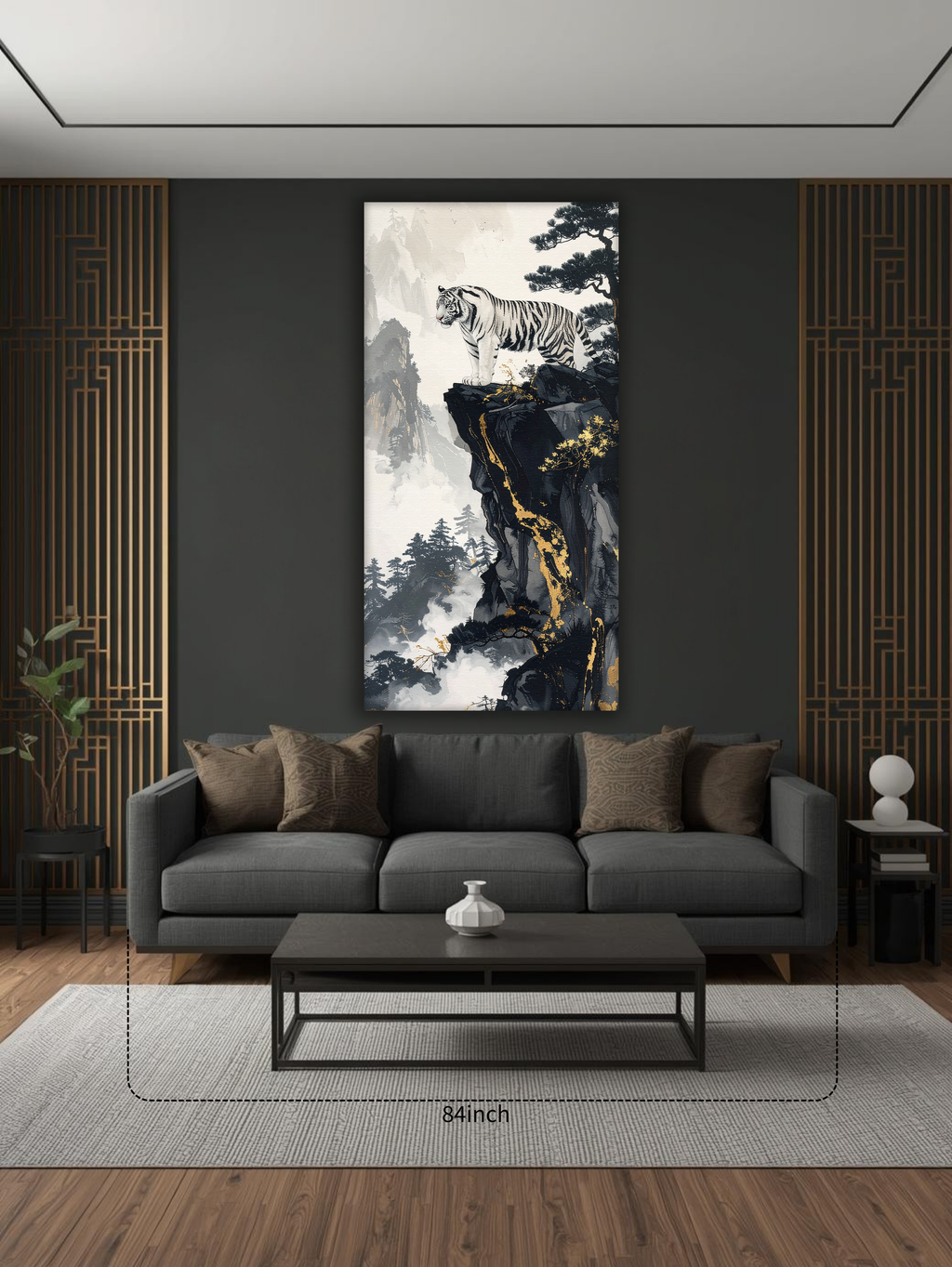 The Guardian White Tiger of the Peaks (Portrait Canvas Edition)