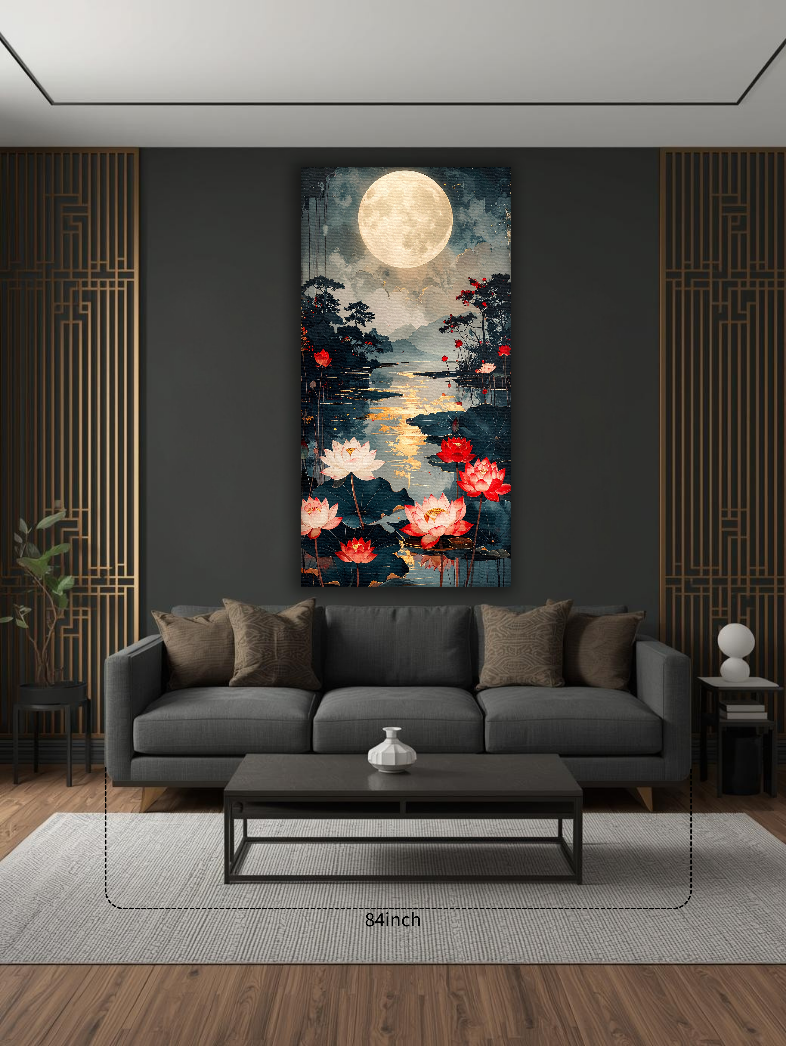 Moonlit Lotus Serenity (Portrait Canvas Edition)