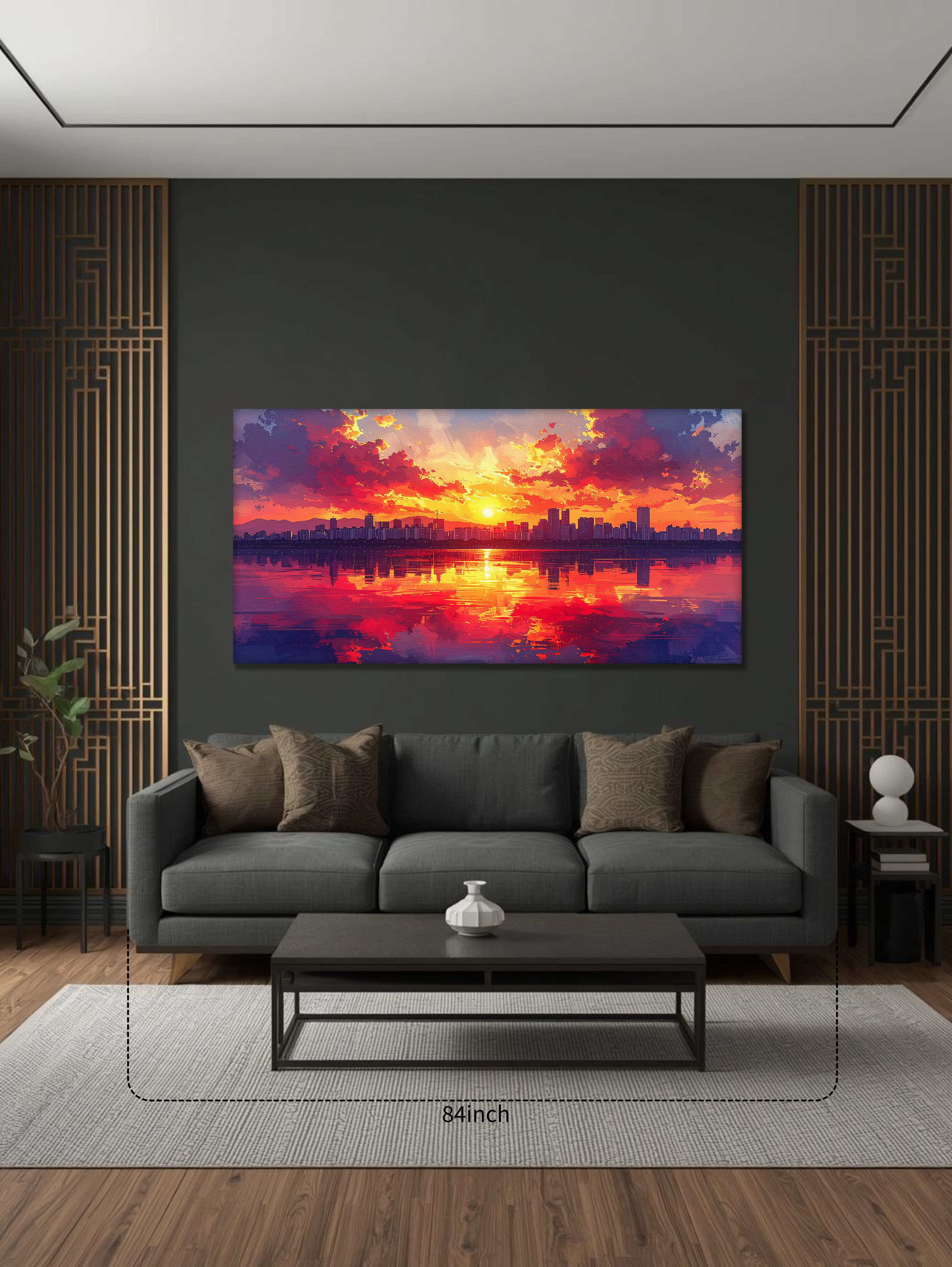 Crimson Sunset Over Seoul (Landscape Canvas Edition)