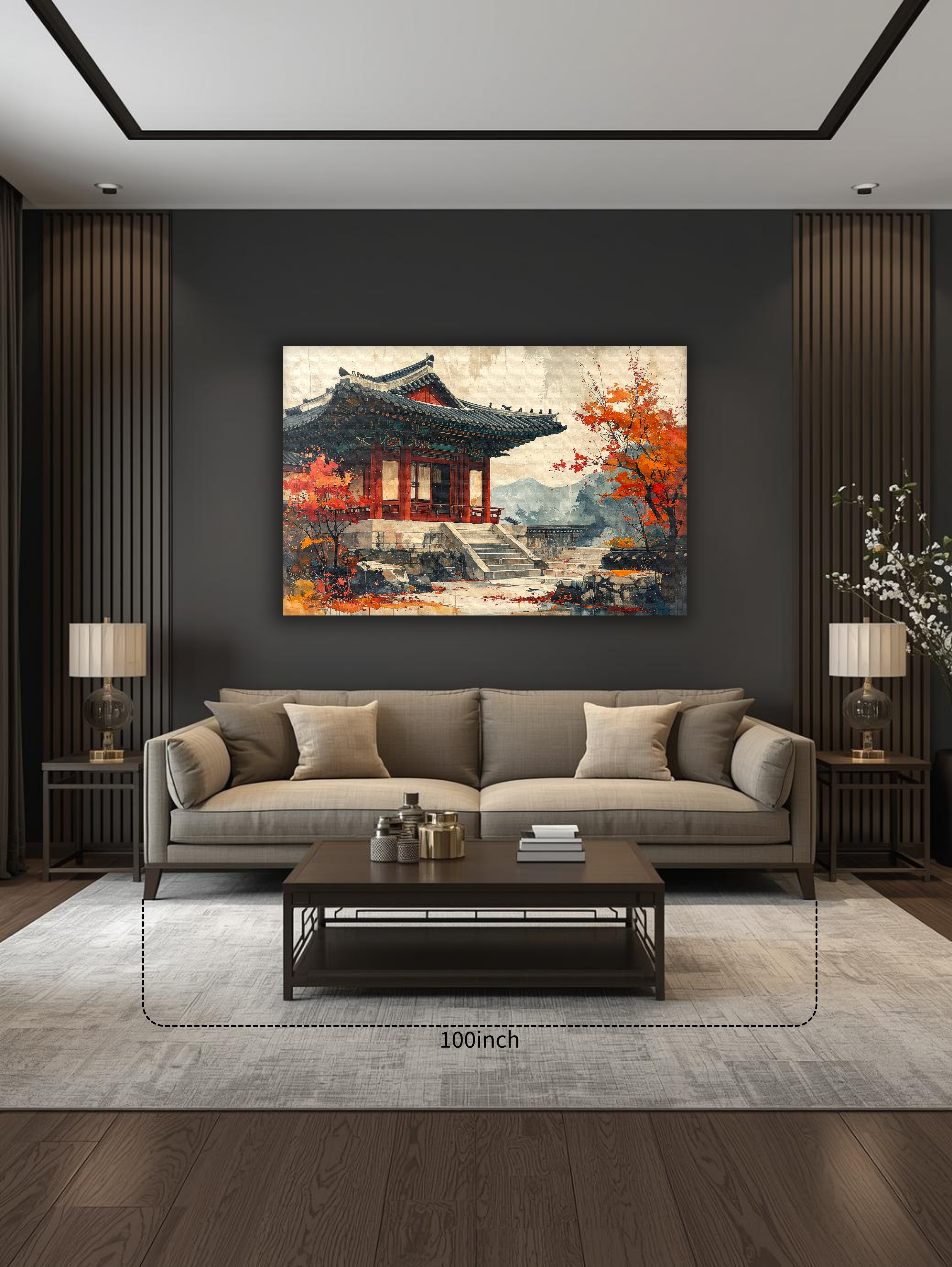 Autumn at the Hanok Pavilion – Korean Traditional Architecture Canvas Art