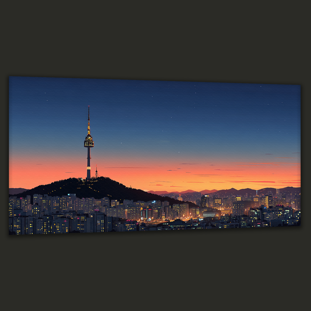 Sunset Over Namsan (Landscape Canvas Edition)