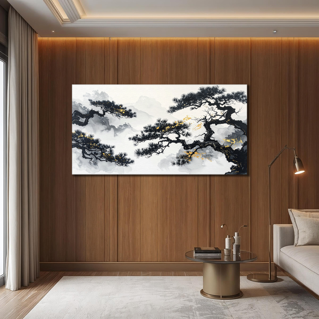 Golden Pines of Tranquility (Landscape Canvas Edition)
