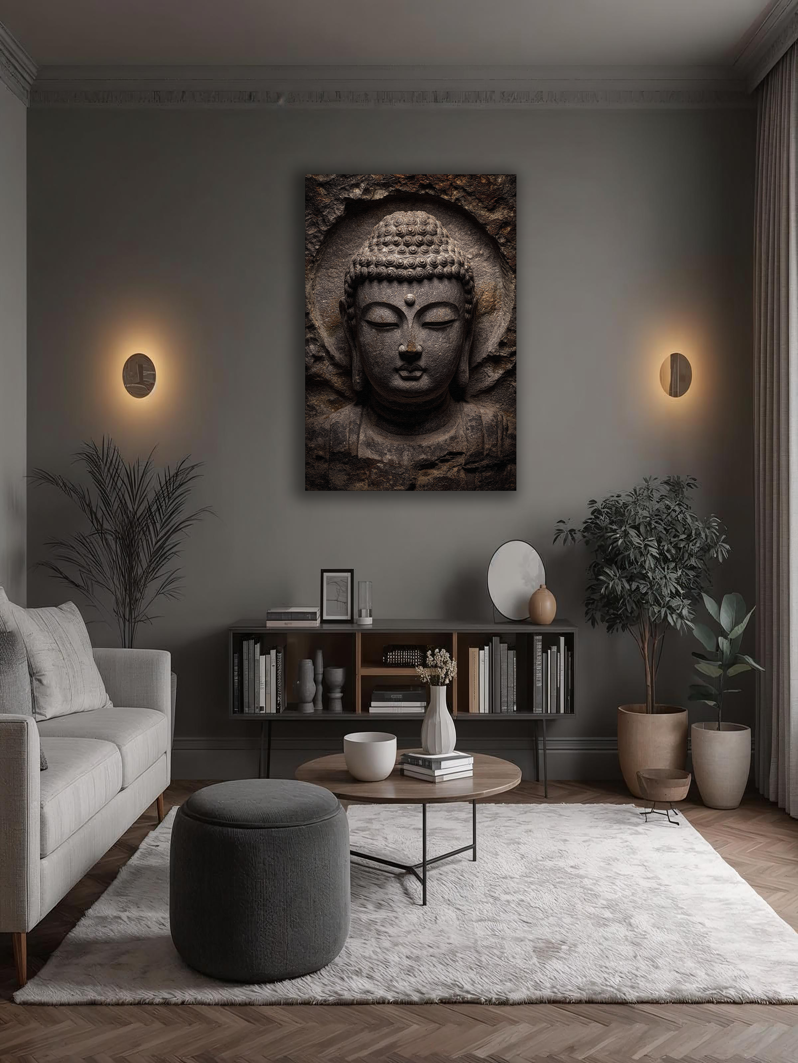 Korean Stone Buddha of Gyeongju Canvas Art