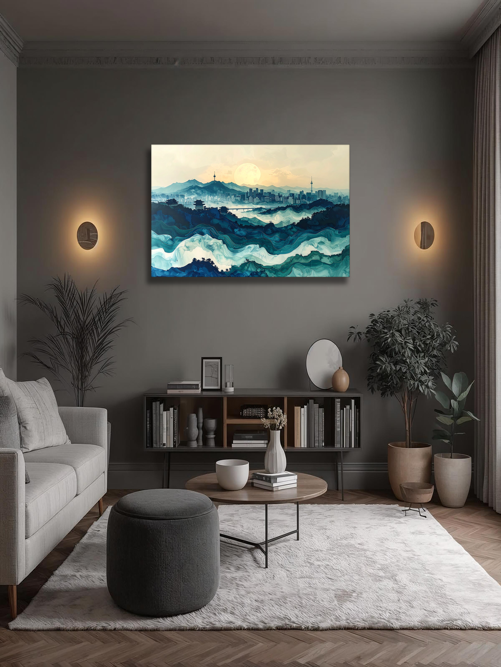 Waves of Seoul – Modern Korean Landscape Canvas Art
