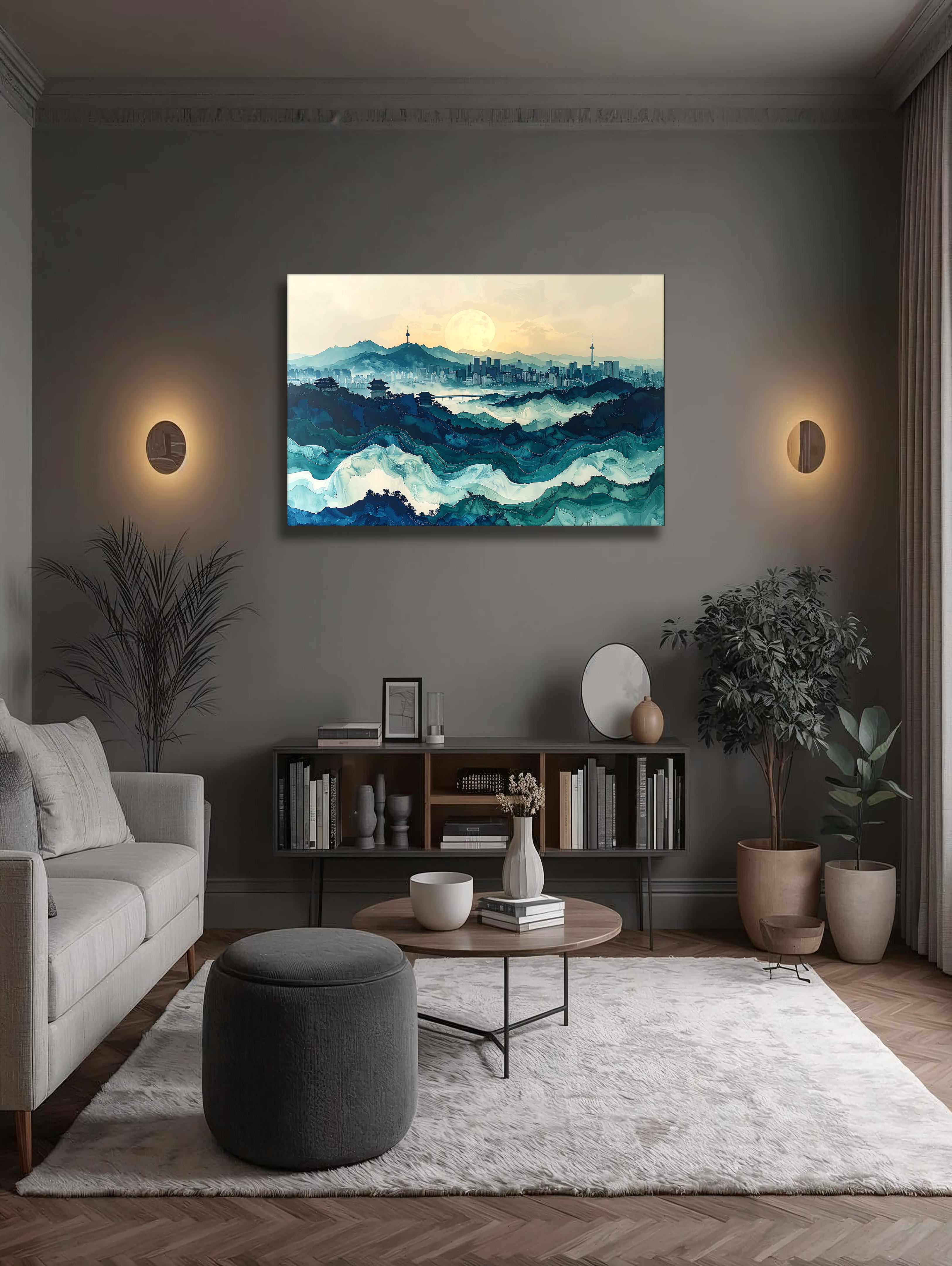 Waves of Seoul – Modern Korean Landscape Canvas Art