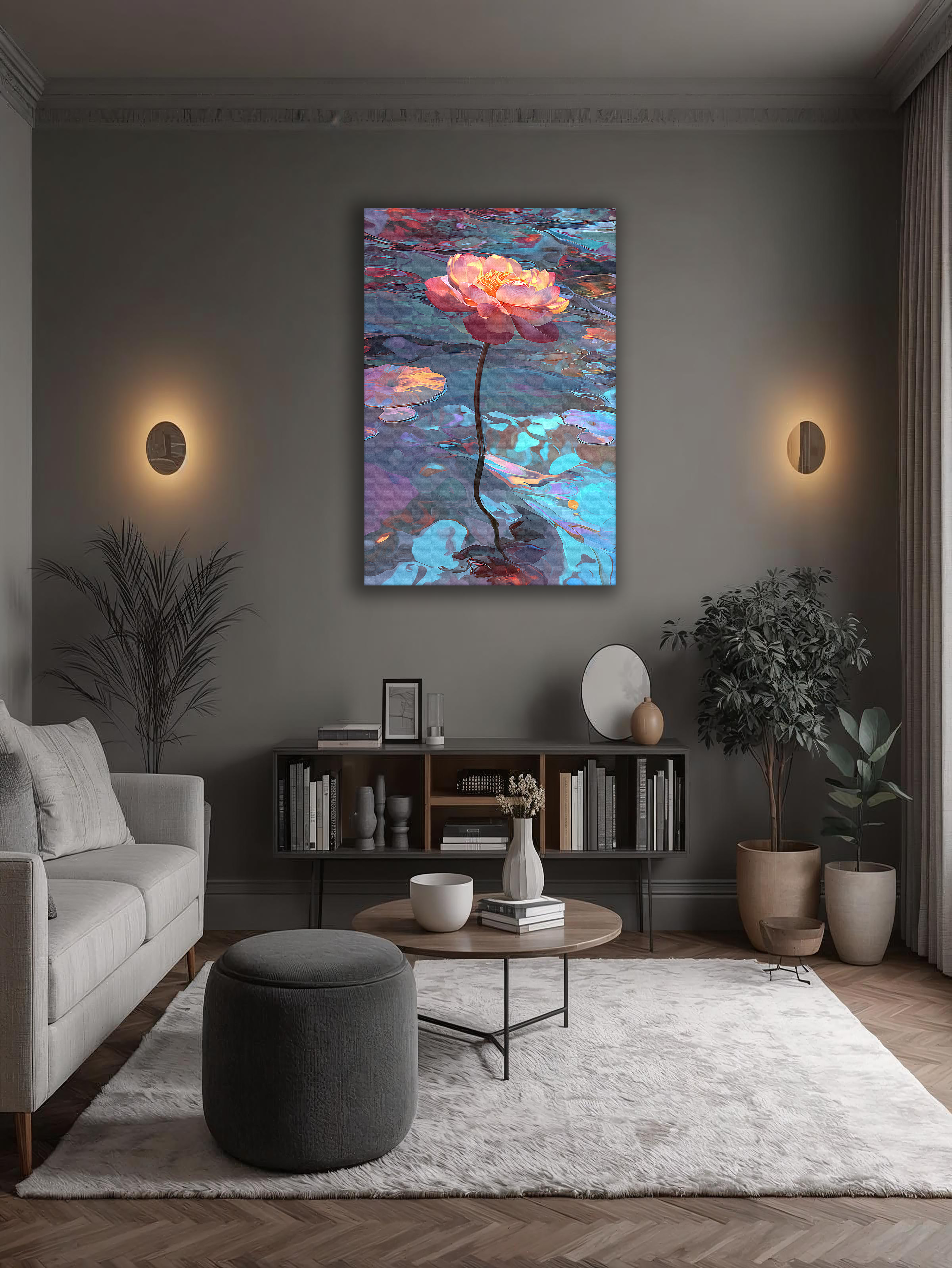 Korean Lotus of Tranquility Canvas Art