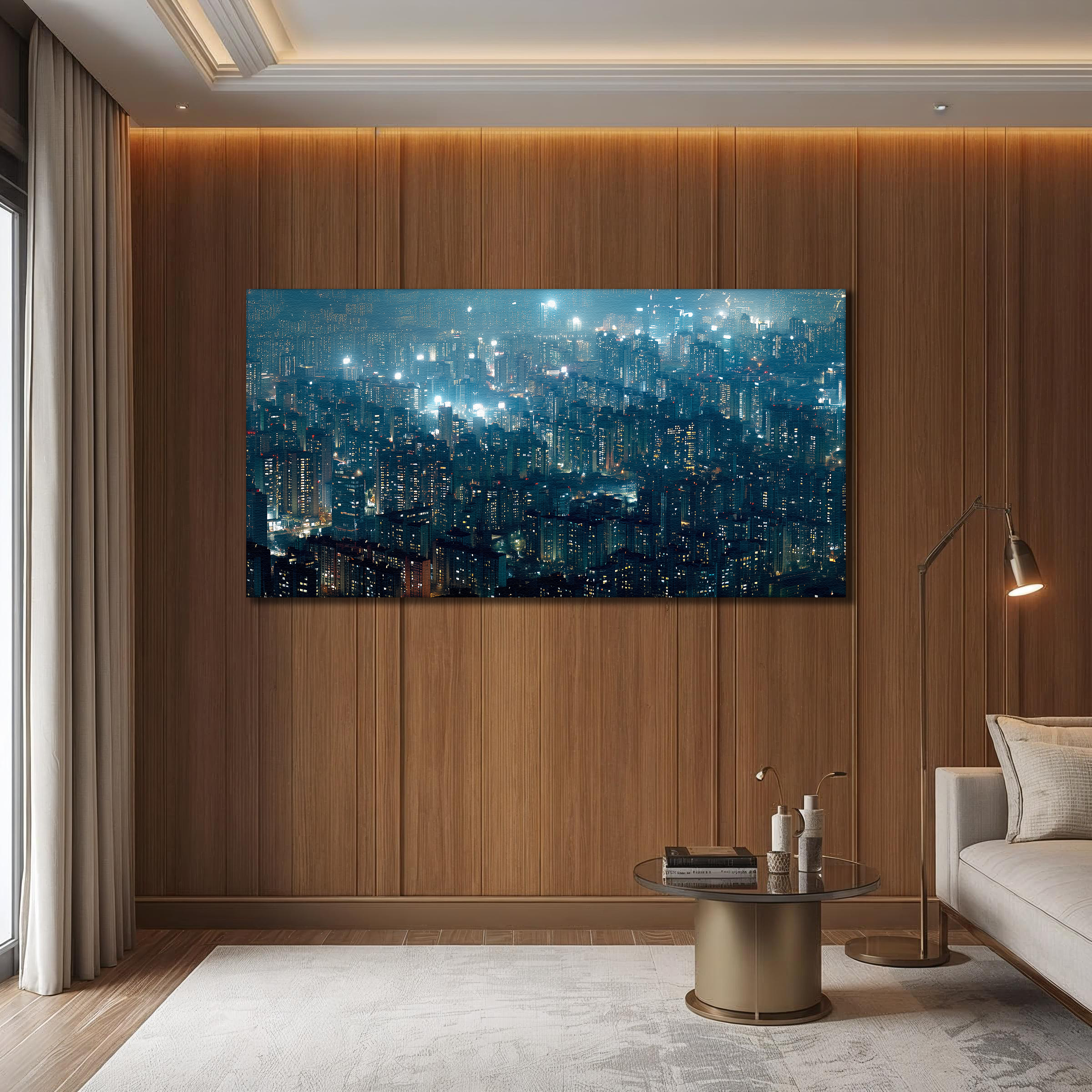 Seoul Lights in the Mist (Landscape Canvas Edition)