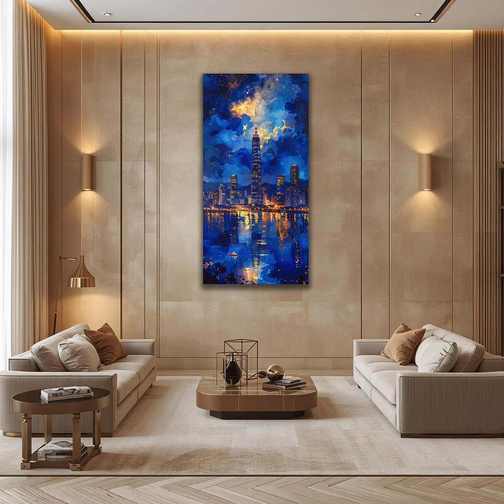 Seoul Tower under Starry Twilight (Portrait Canvas Edition)