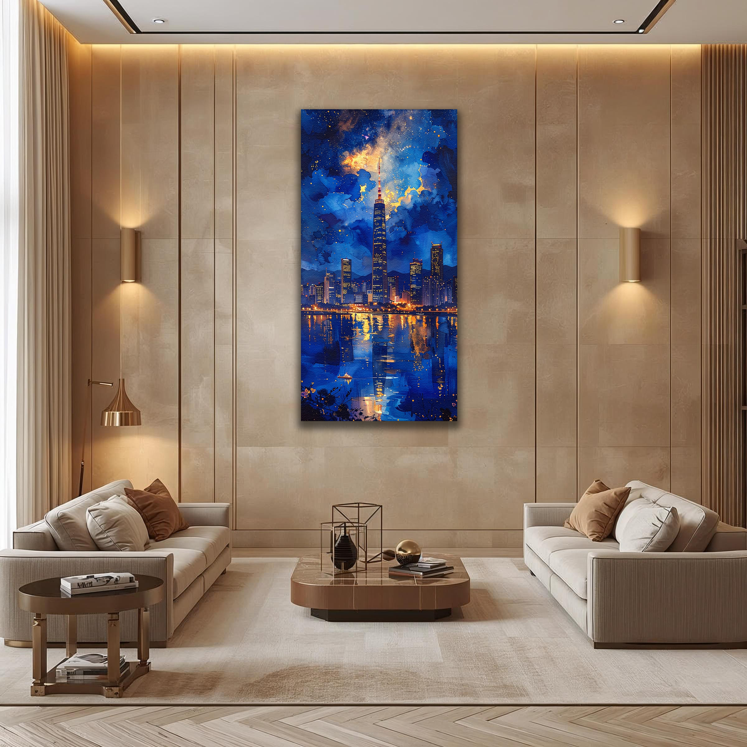 Seoul Tower under Starry Twilight (Portrait Canvas Edition)