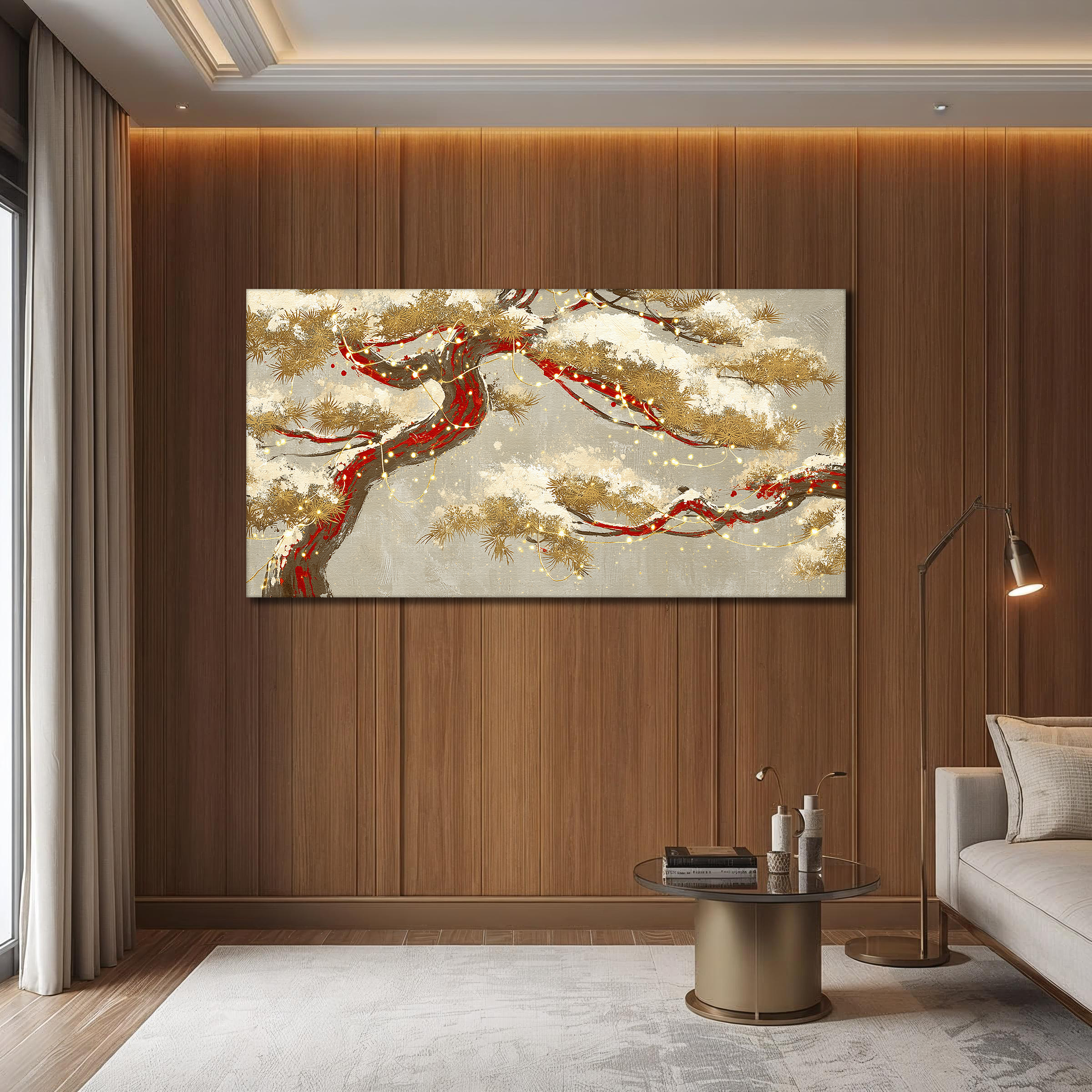 Korean Golden Pine Winter Canvas Art (Landscape Canvas Edition)