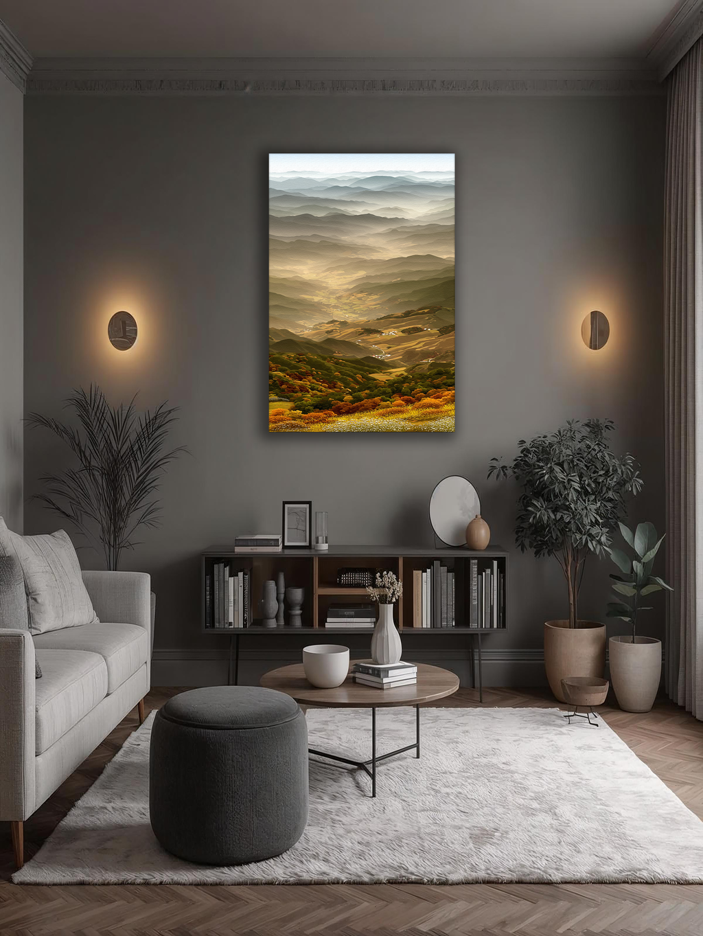 Korean Autumn Valley Canvas Art