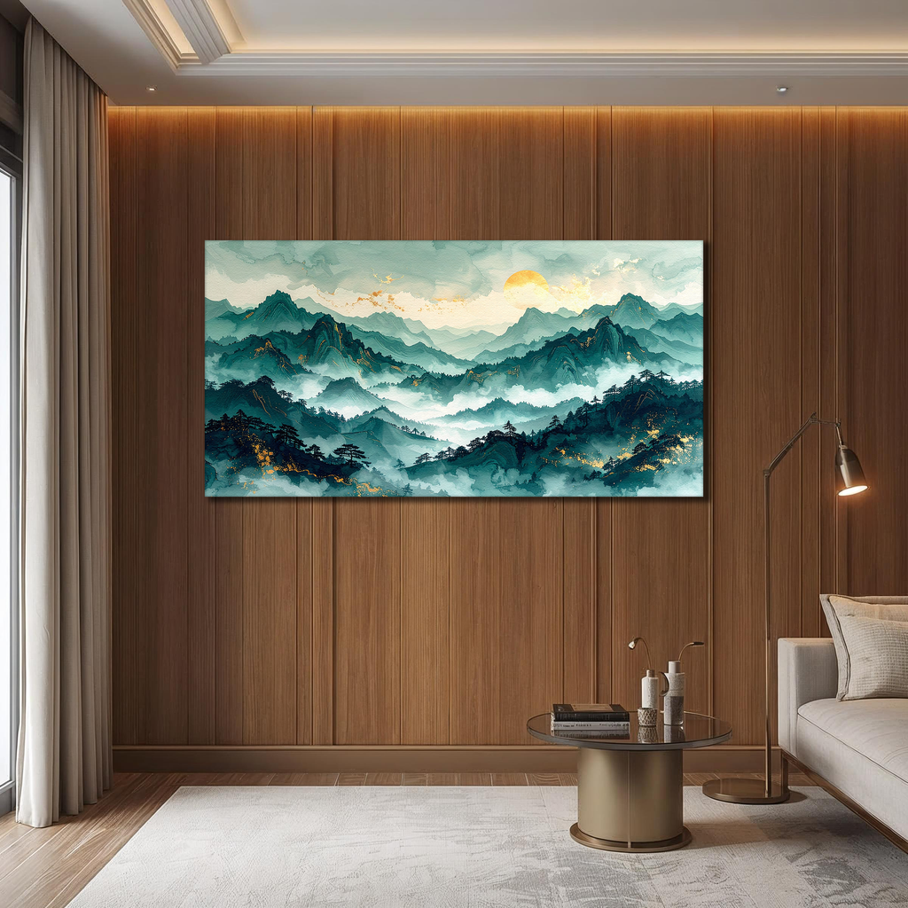 Whispers of the Emerald Peaks (Landscape Canvas Edition)