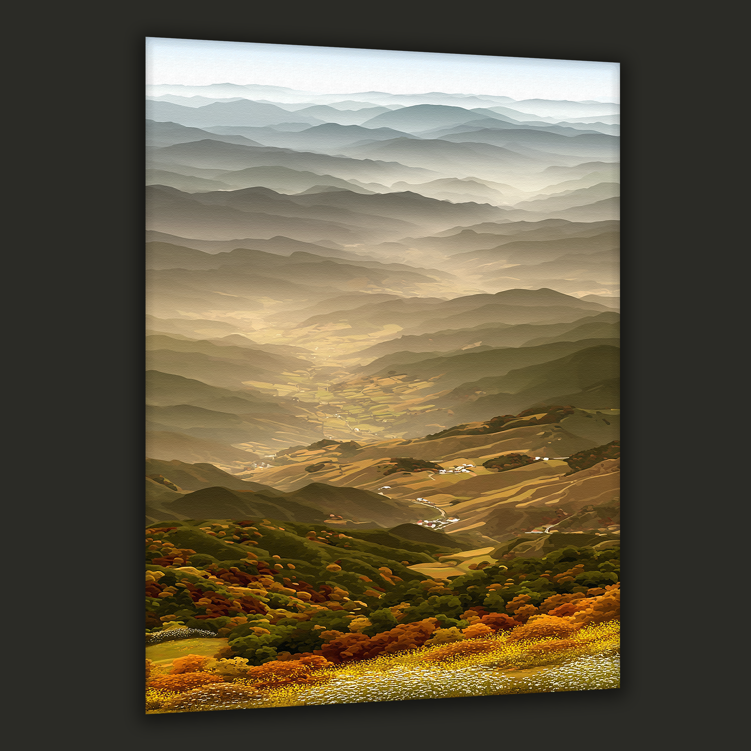 Korean Autumn Valley Canvas Art
