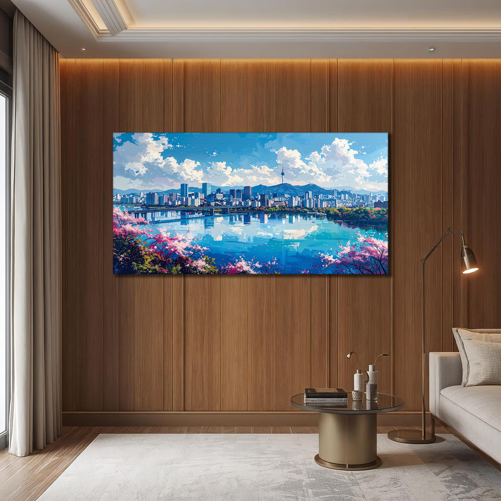 Seoul Reflections in Spring (Landscape Canvas Edition)