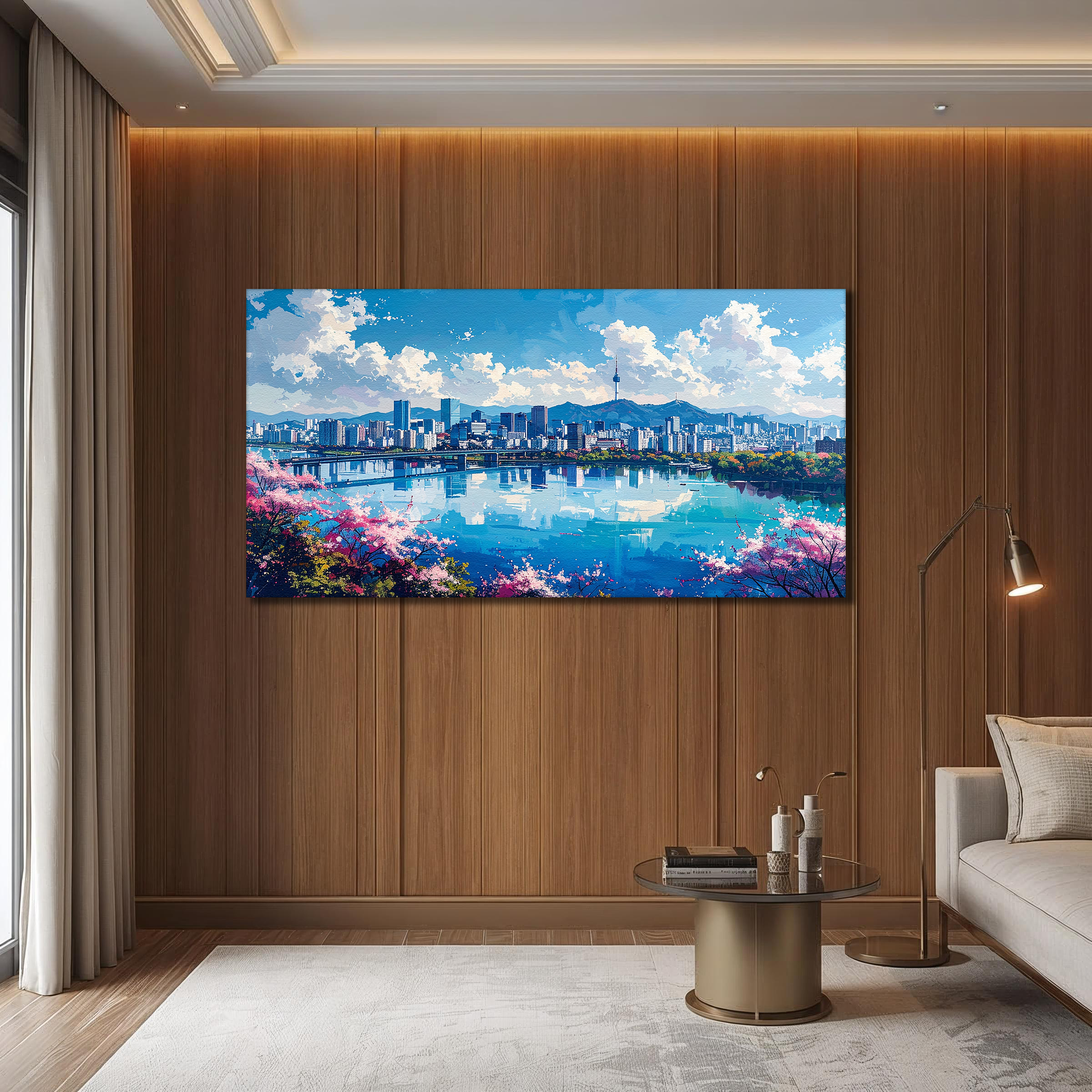Seoul Reflections in Spring (Landscape Canvas Edition)