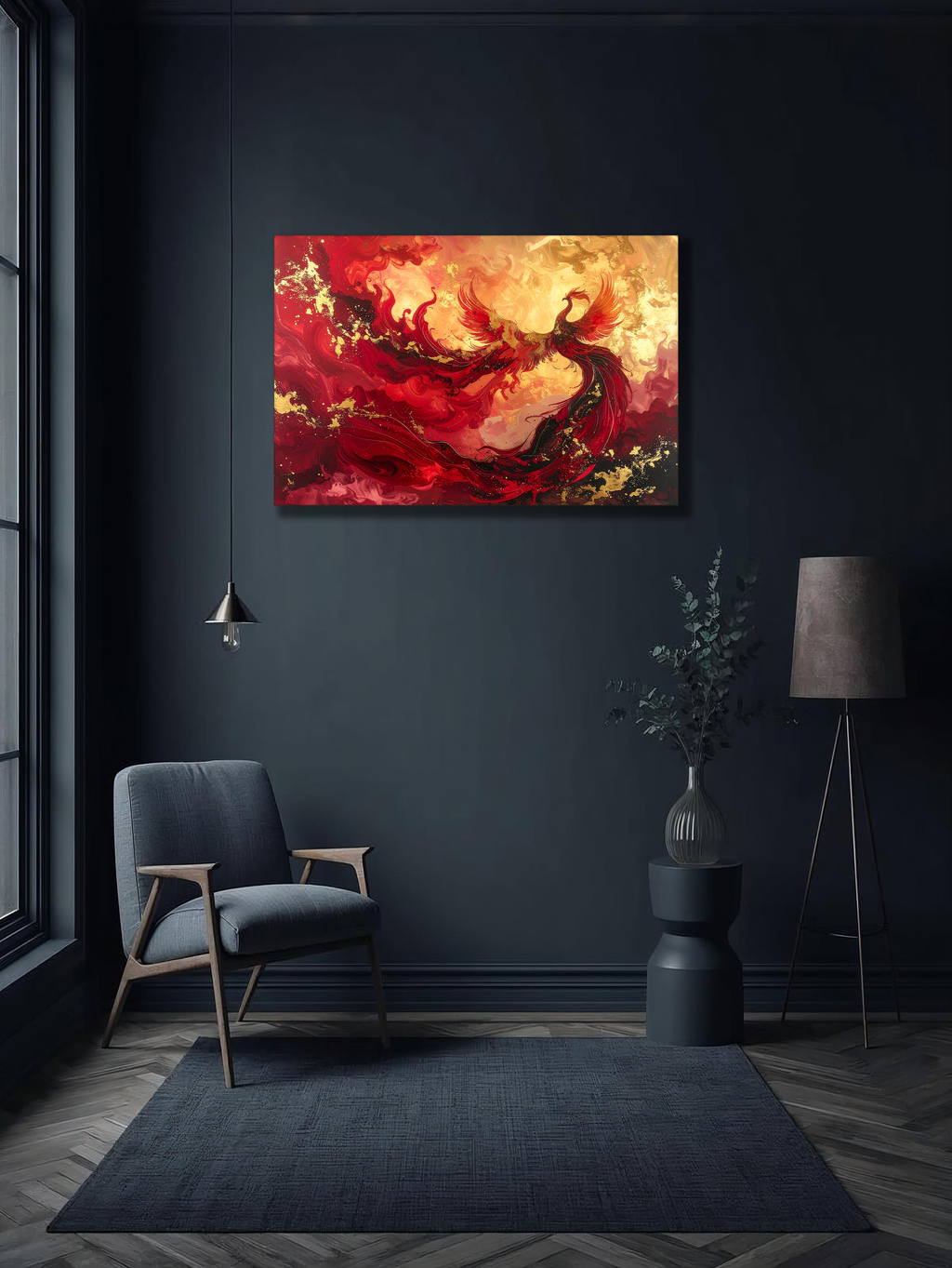 Rebirth of the Phoenix – Korean Mythology Canvas Art