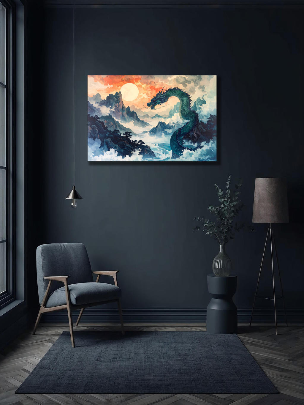 Rise of the Azure Dragon – Korean Mythology Canvas Art