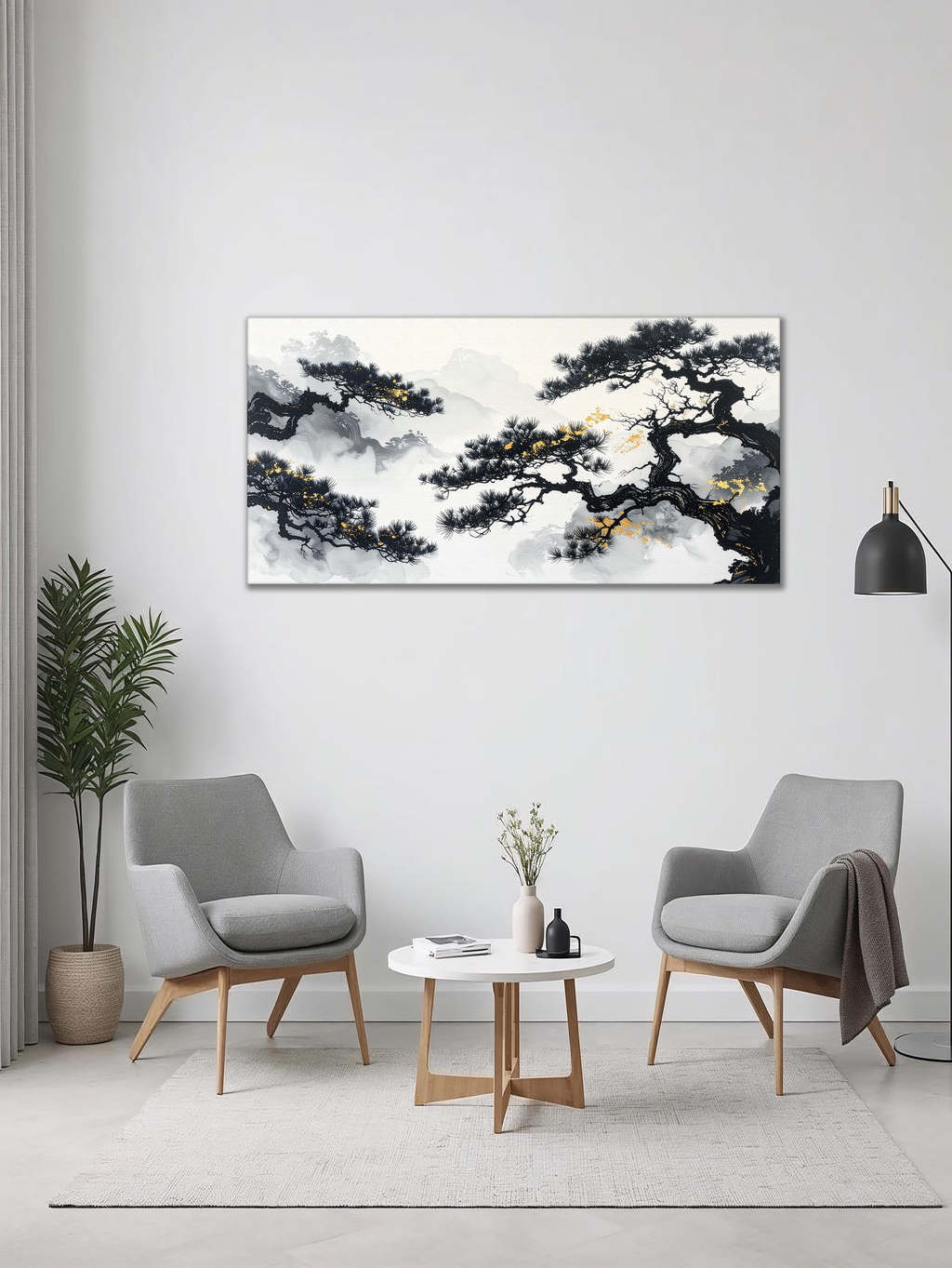 Golden Pines of Tranquility (Landscape Canvas Edition)