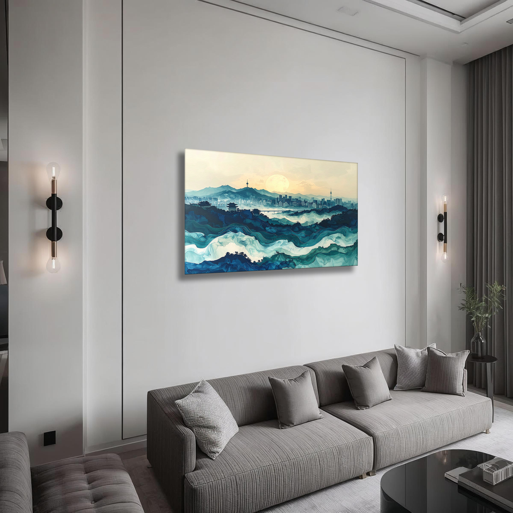 Waves of Seoul – Modern Korean Landscape Canvas Art