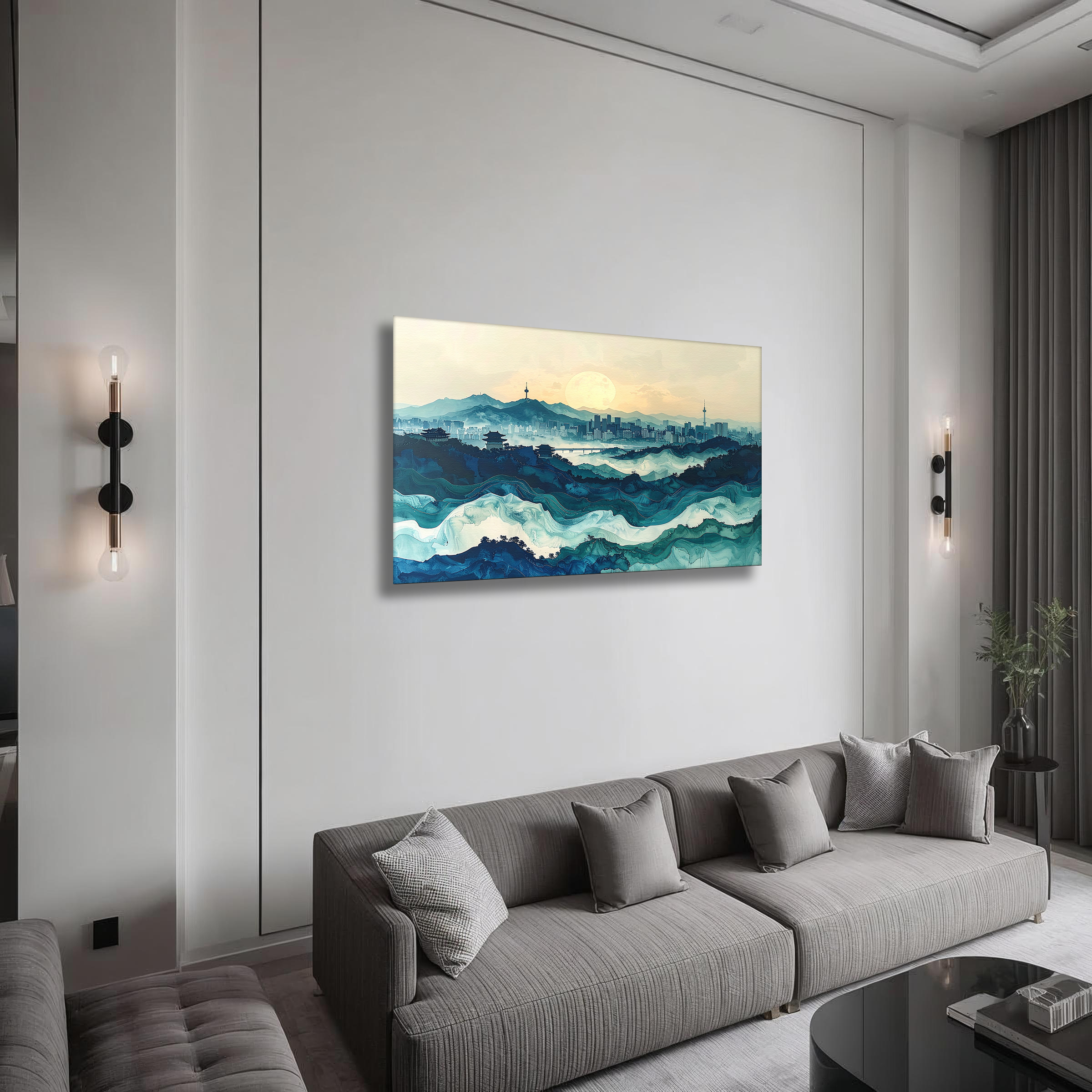 Waves of Seoul – Modern Korean Landscape Canvas Art
