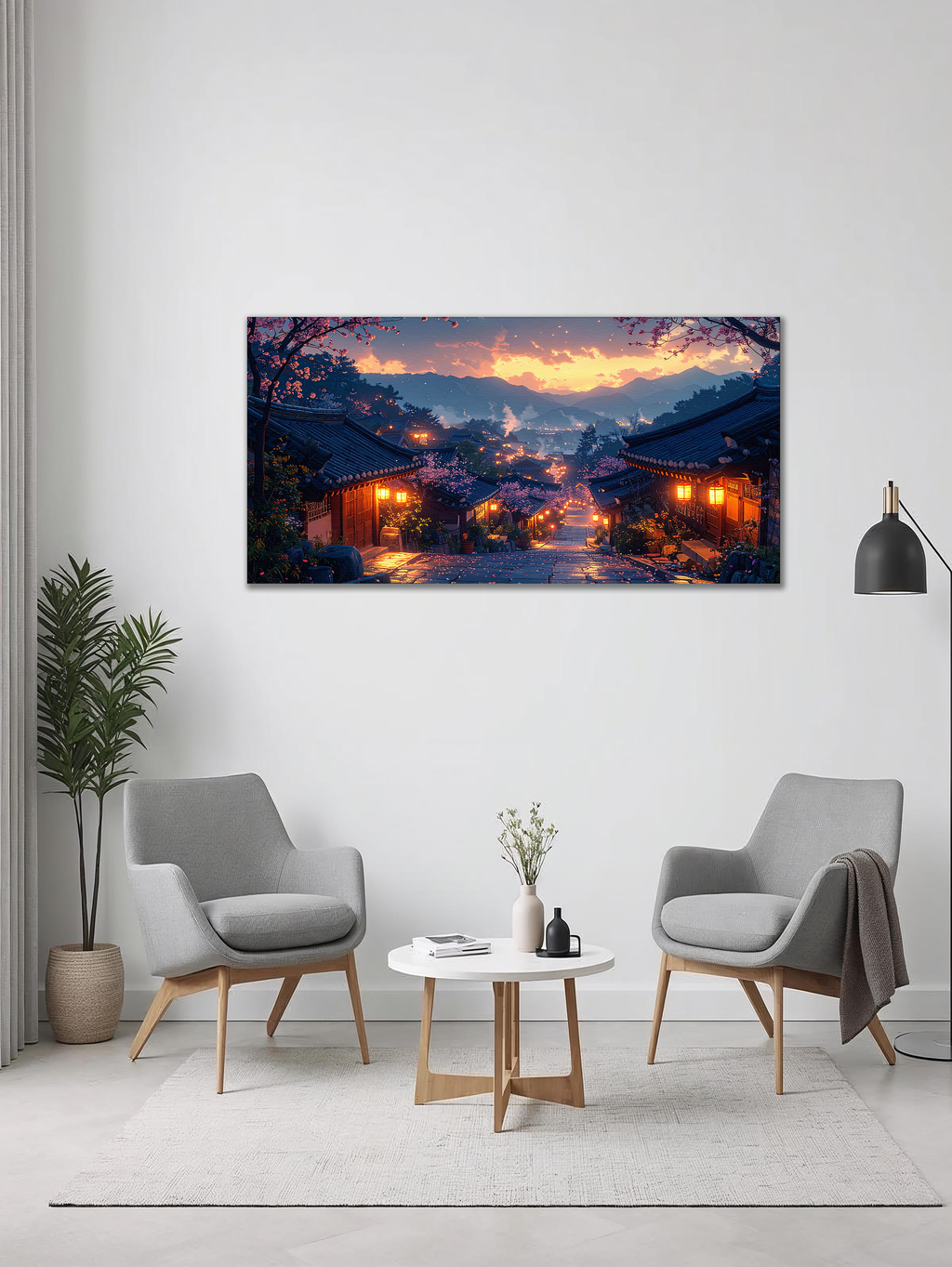 Twilight over Hanok Village (Landscape Canvas Edition)