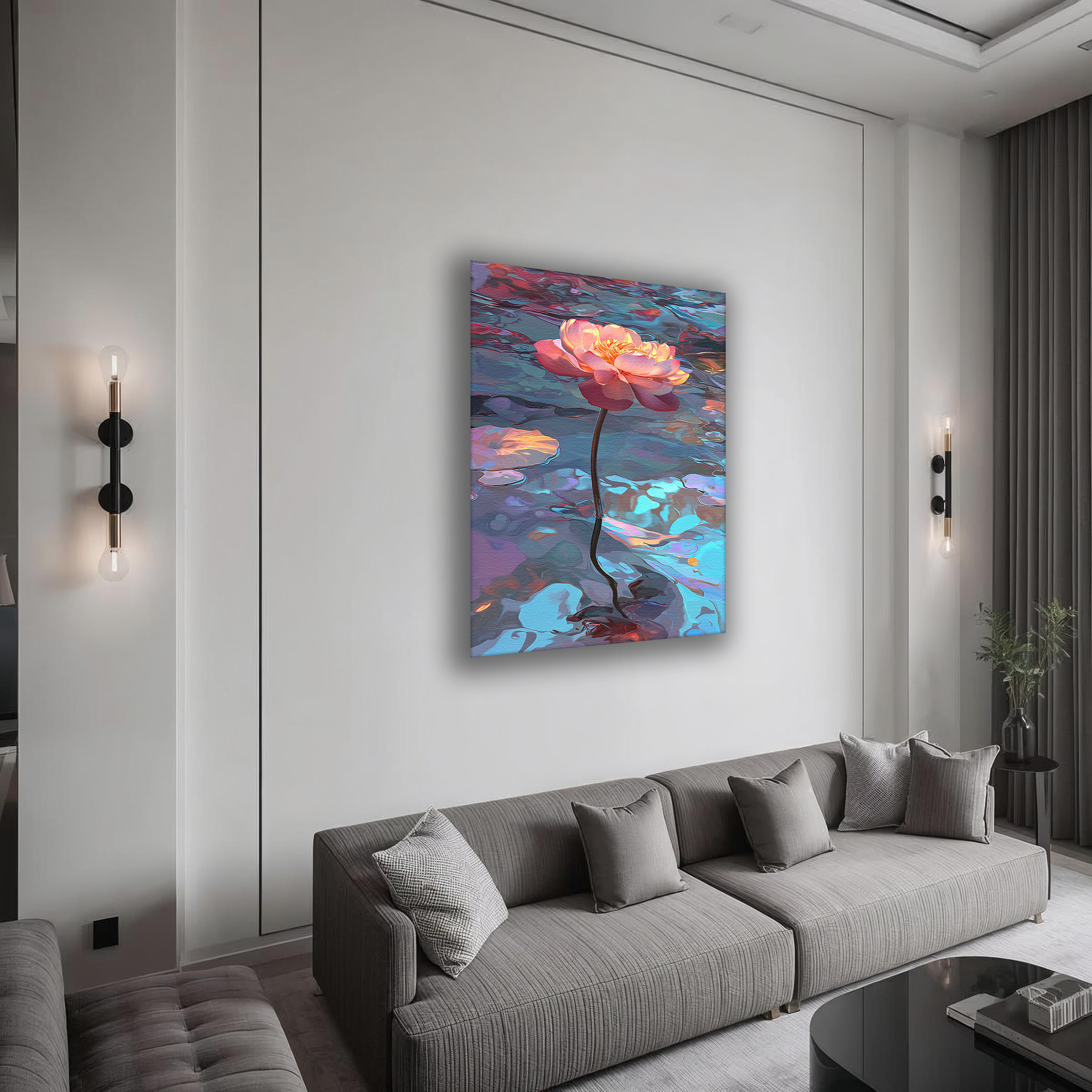 Korean Lotus of Tranquility Canvas Art