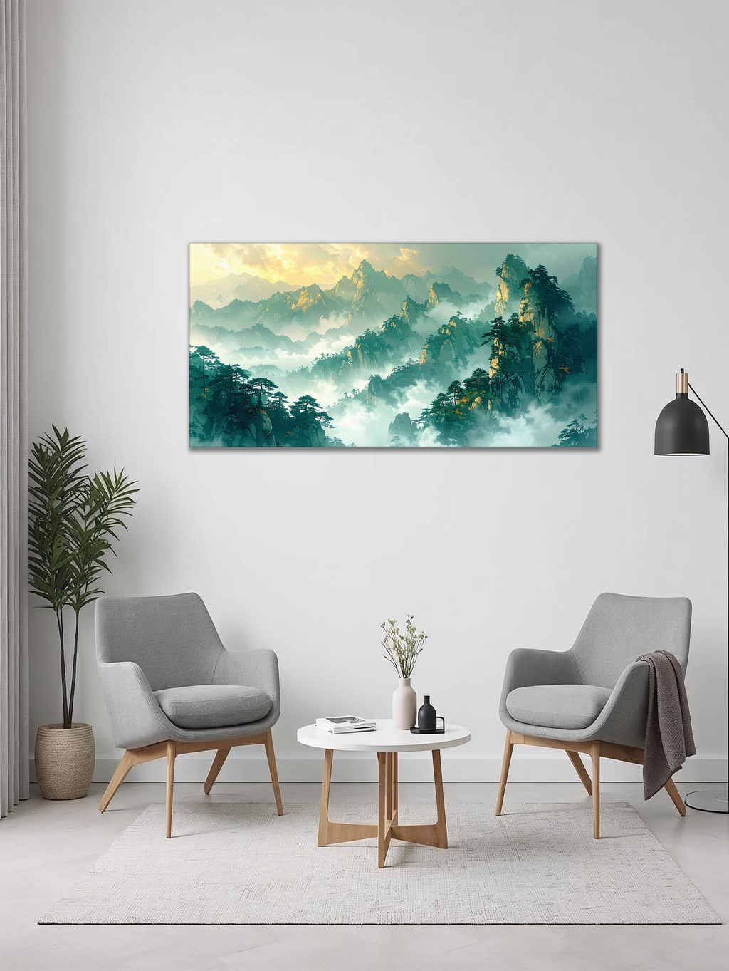 Morning Mist over Korean Mountains (Landscape Canvas Edition)