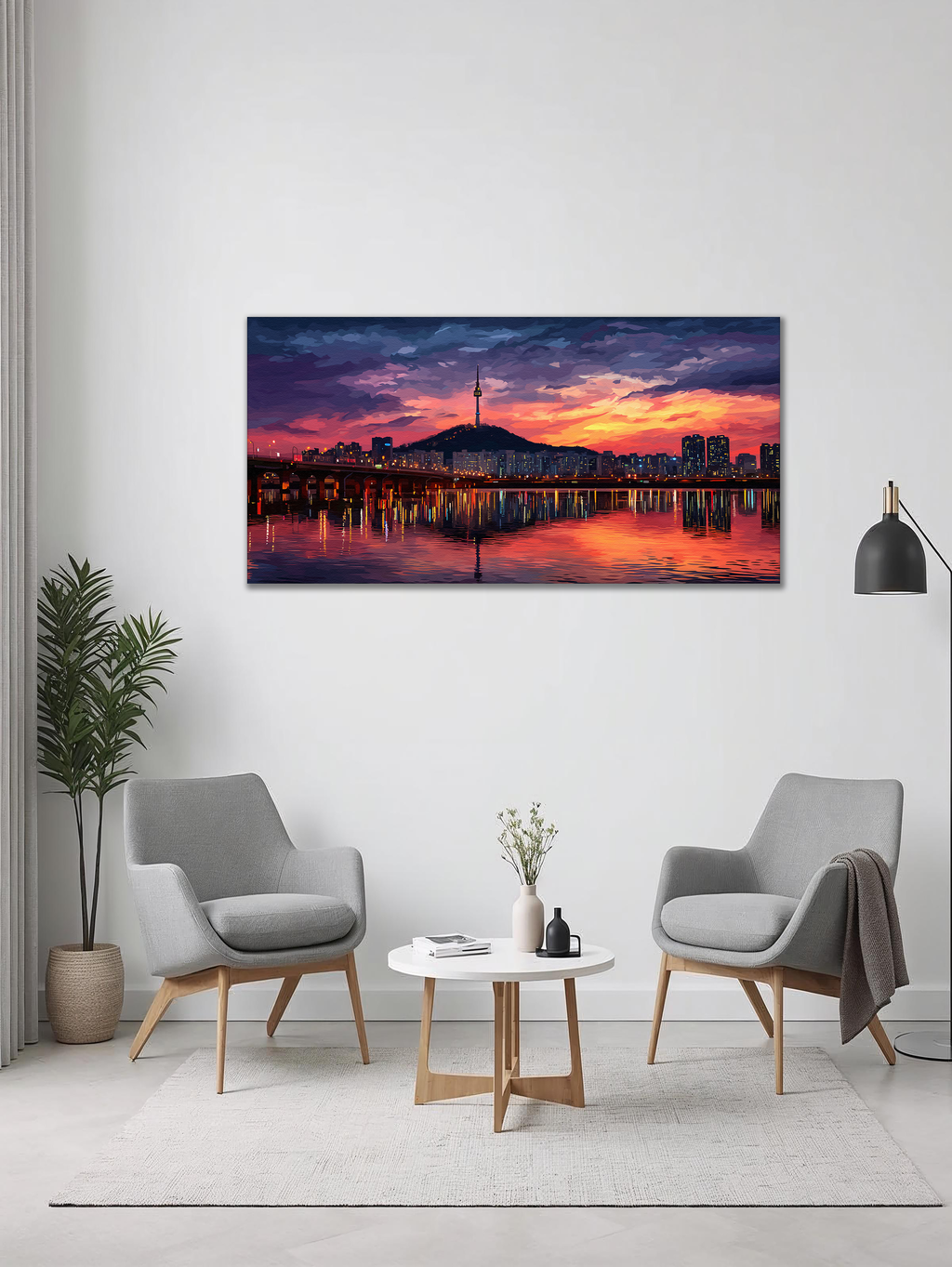 Seoul Sunset Over Han River (Landscape Canvas Edition)
