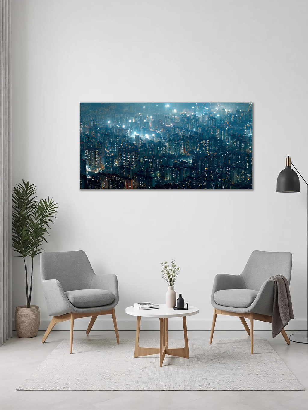 Seoul Lights in the Mist (Landscape Canvas Edition)