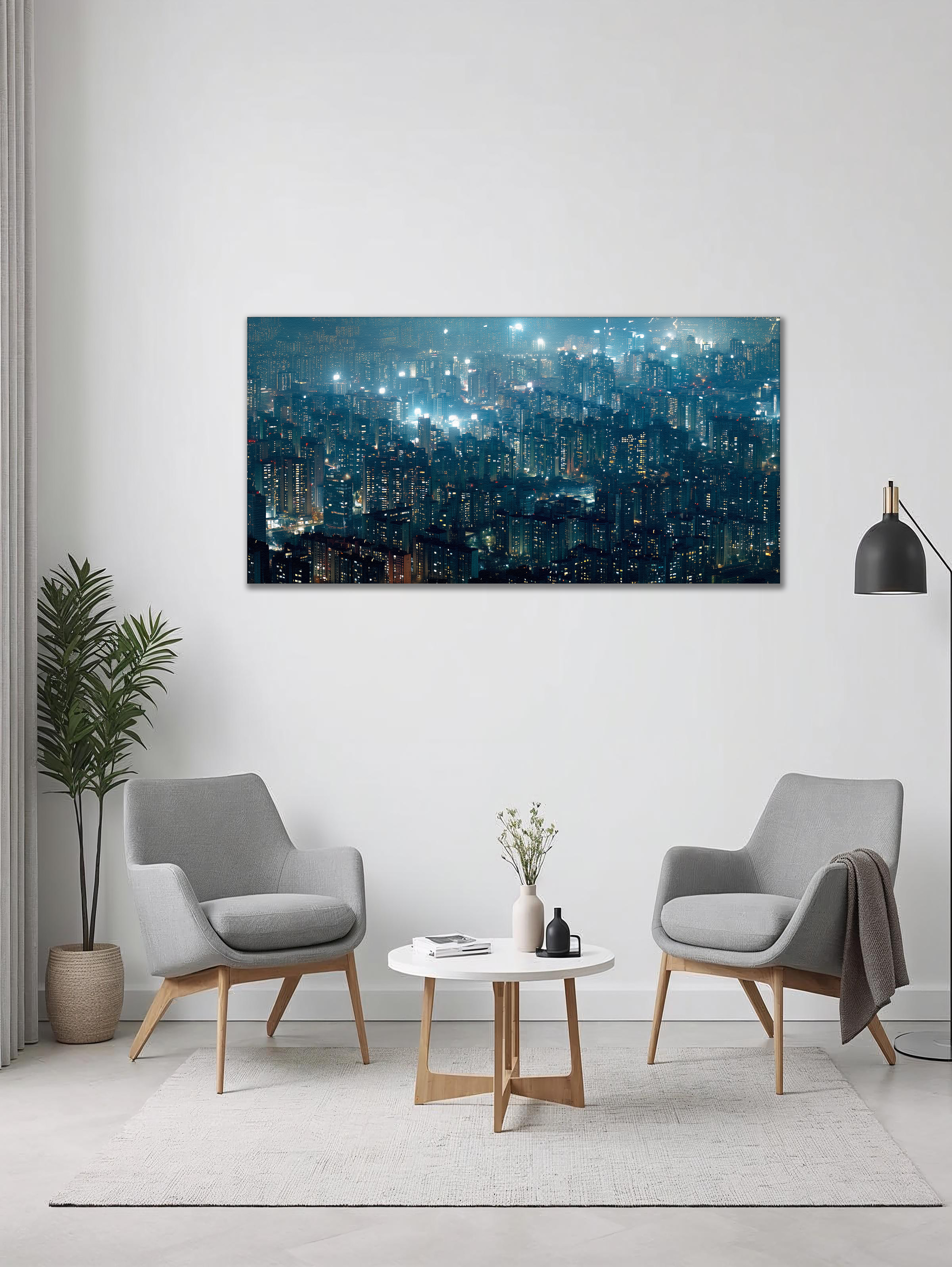 Seoul Lights in the Mist (Landscape Canvas Edition)