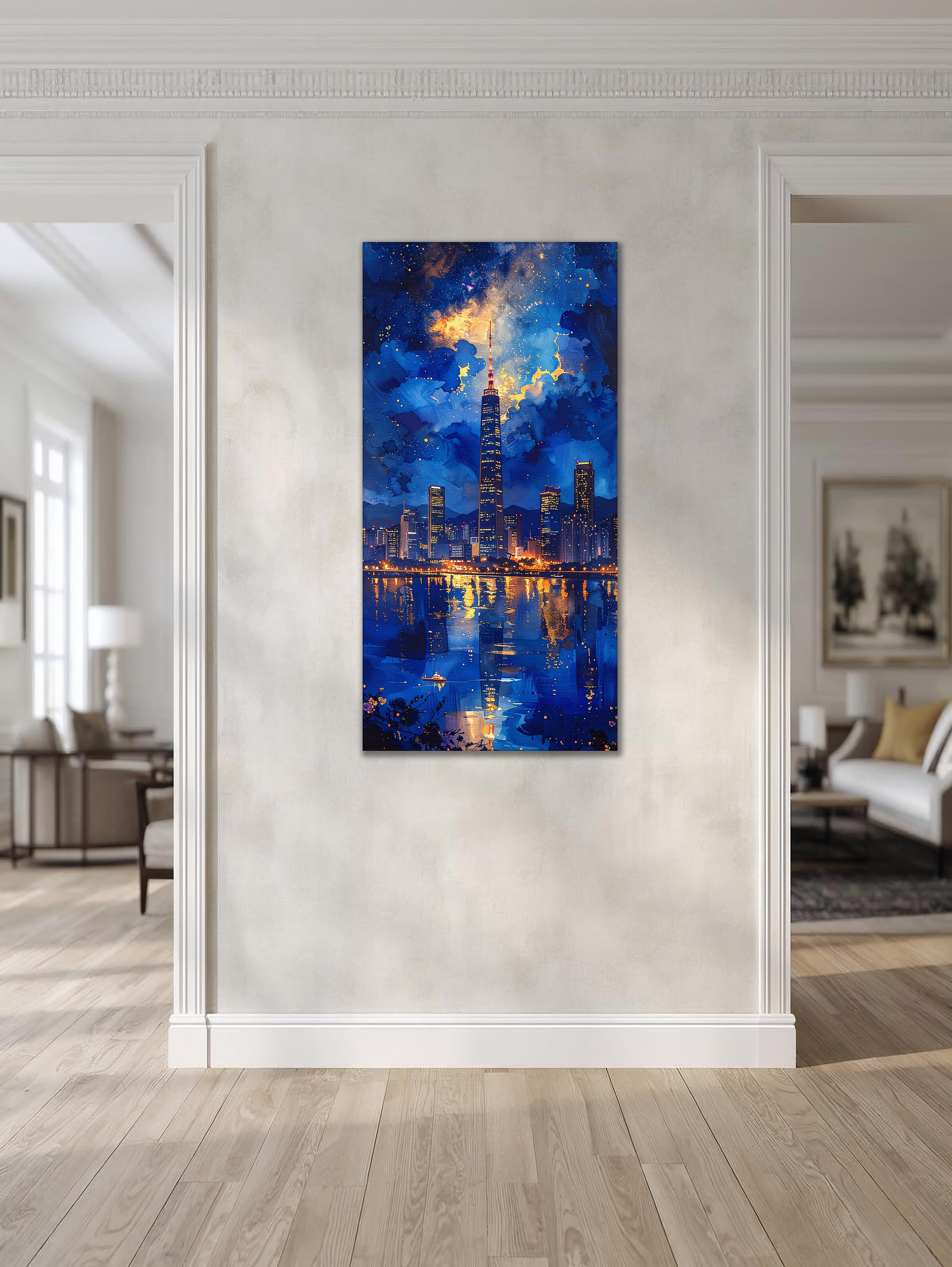 Seoul Tower under Starry Twilight (Portrait Canvas Edition)