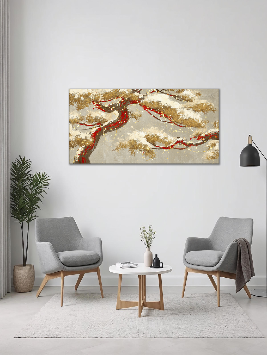 Korean Golden Pine Winter Canvas Art (Landscape Canvas Edition)