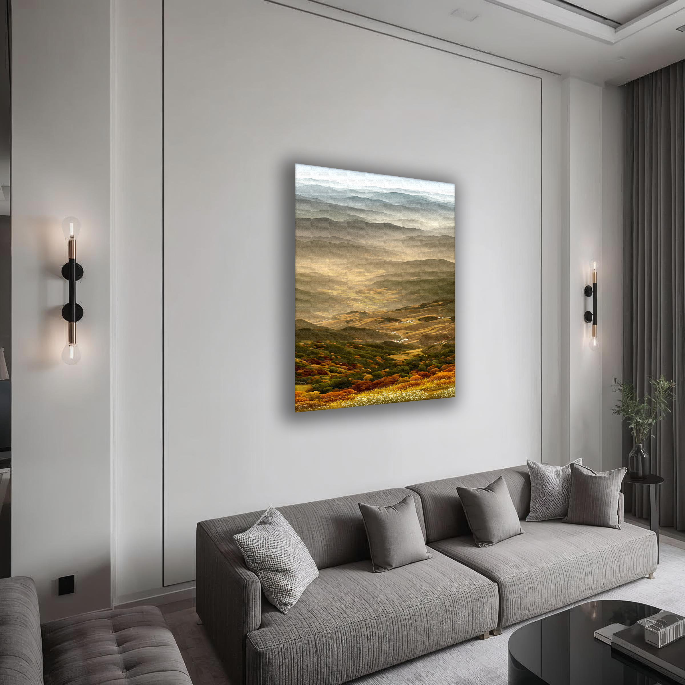 Korean Autumn Valley Canvas Art