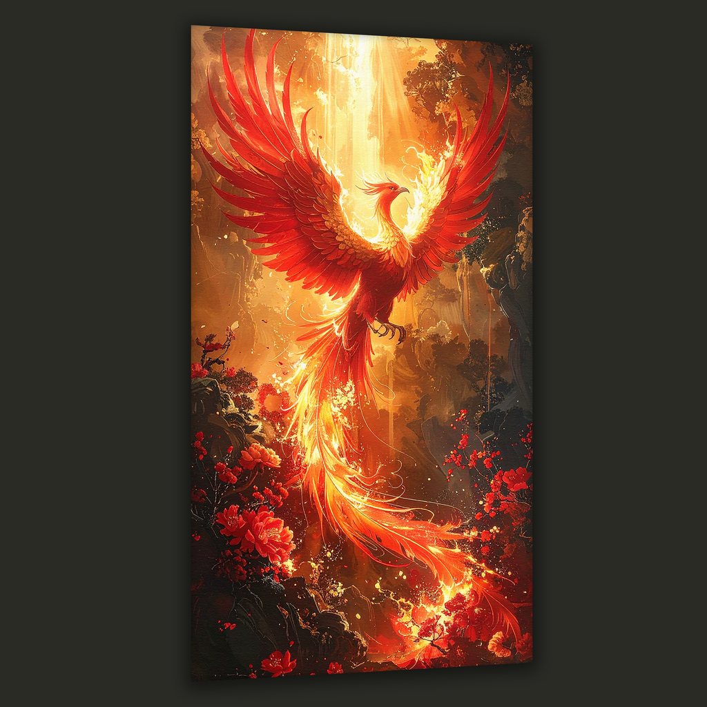 Flame of the Phoenix Rebirth (Portrait Canvas Edition)