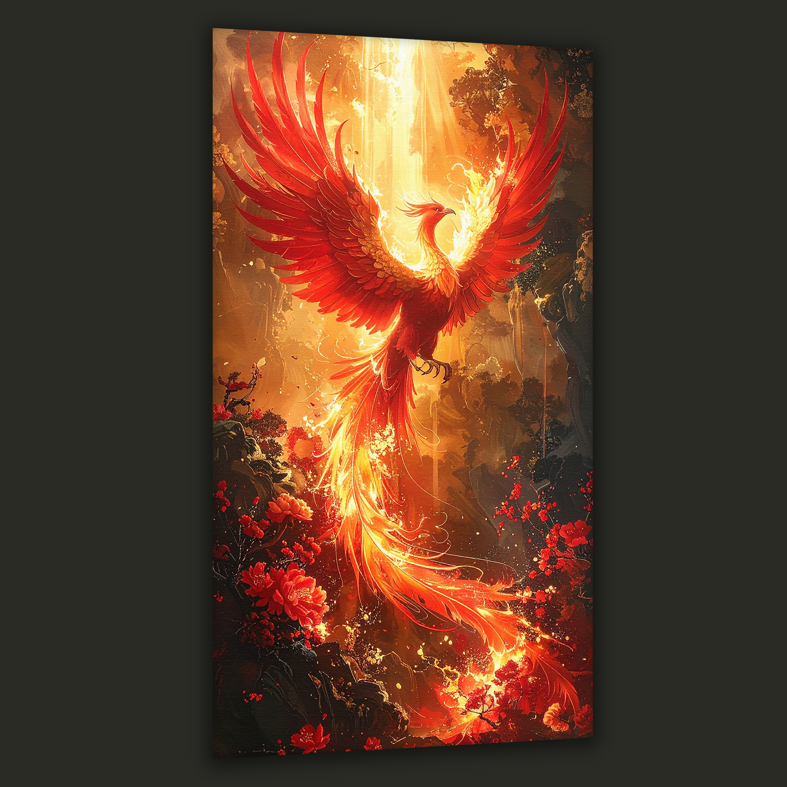 Flame of the Phoenix Rebirth (Portrait Canvas Edition)