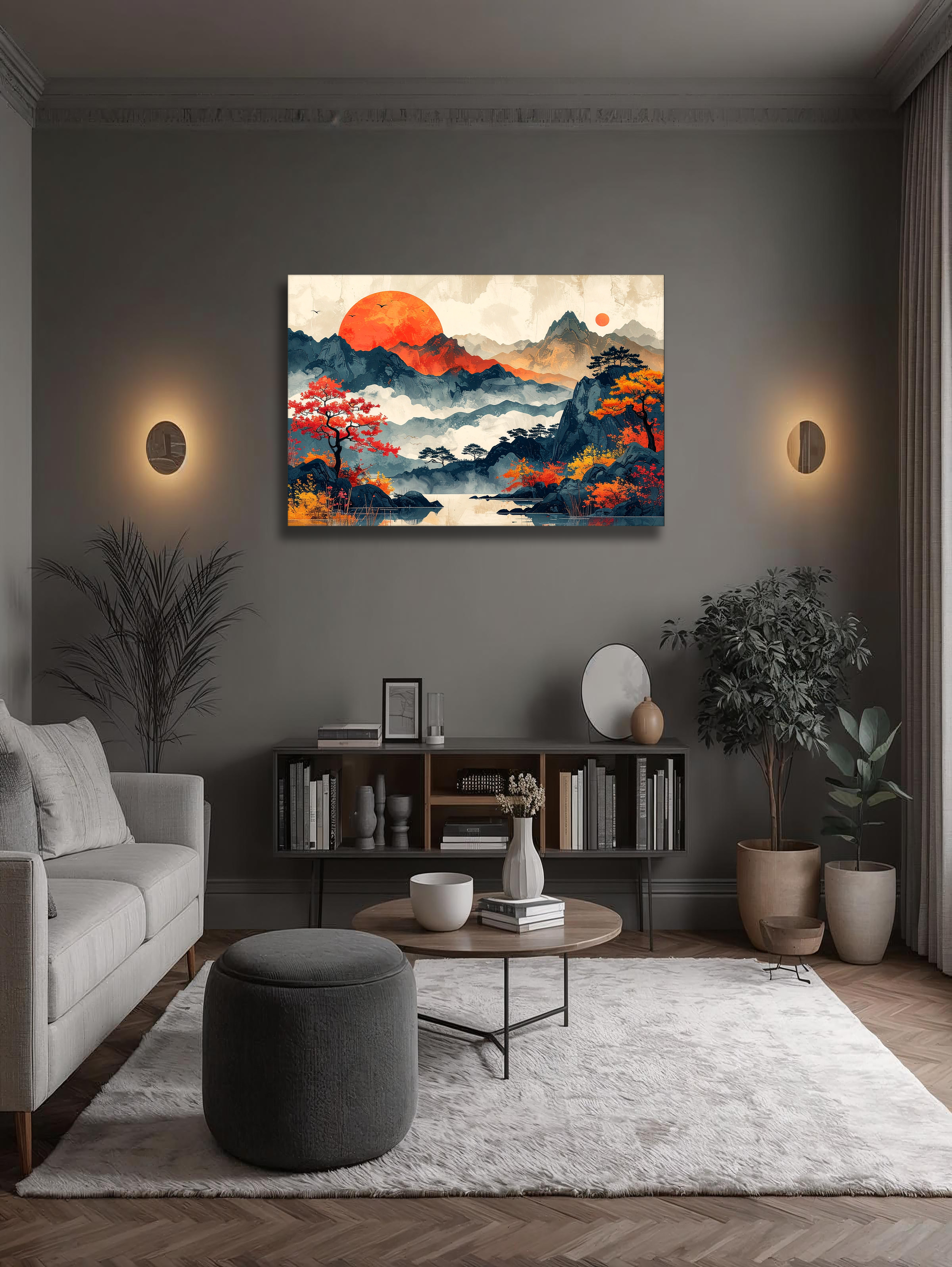 Eternal Dawn over Korean Peaks – Korean Mountain Landscape Canvas Art
